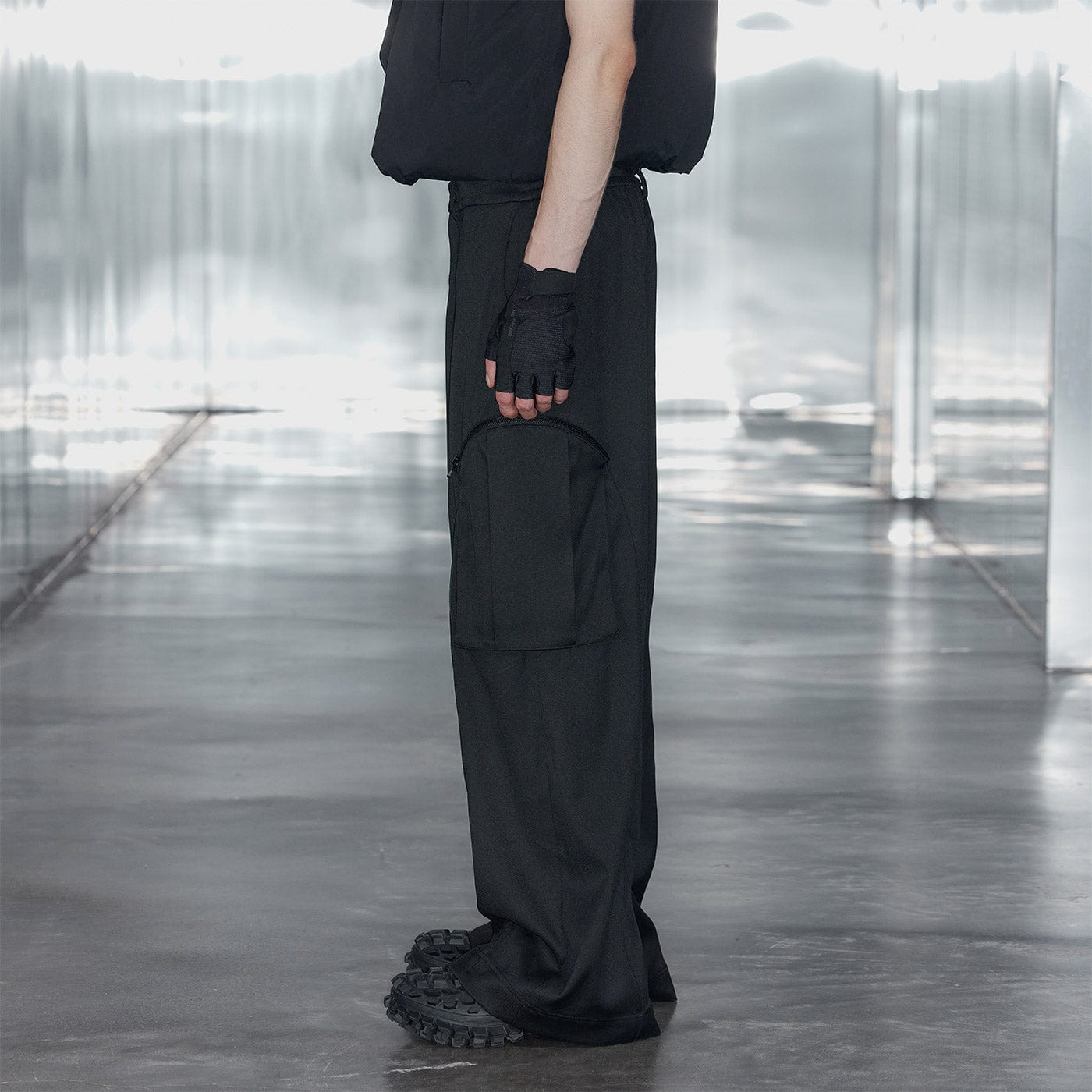 49PERCENT Embroidered Arrows Cargo Suit Pants-Pants-XS-Free Shipping Leatheretro