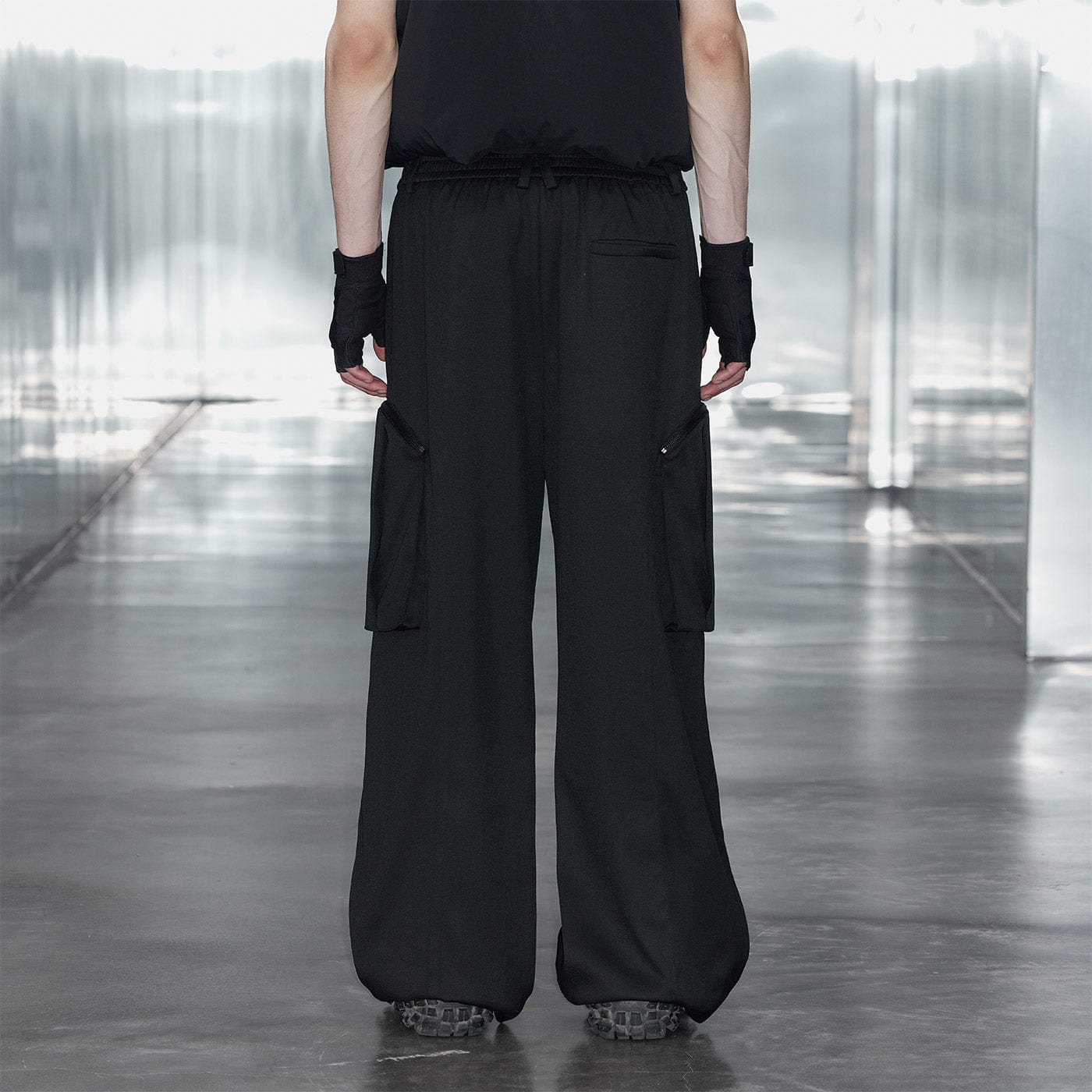 49PERCENT Embroidered Arrows Cargo Suit Pants-Pants-XS-Free Shipping Leatheretro