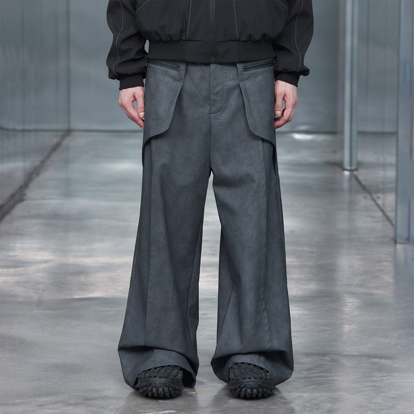 49PERCENT Flipped Pockets Faux Leather Pants-Pants-XS-Free Shipping Leatheretro