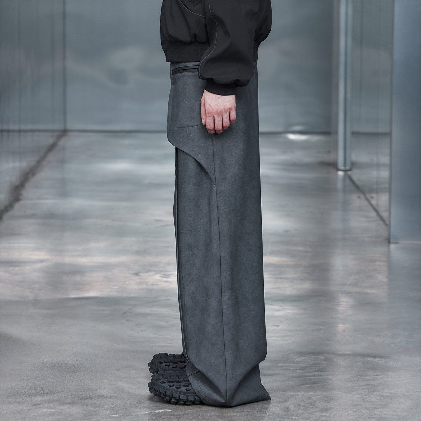 49PERCENT Flipped Pockets Faux Leather Pants-Pants-XS-Free Shipping Leatheretro