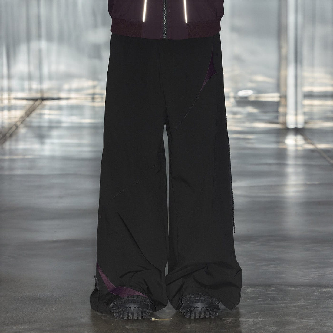 49PERCENT Spliced Side Zipper Pants-Pants-S-Purple-Free Shipping Leatheretro