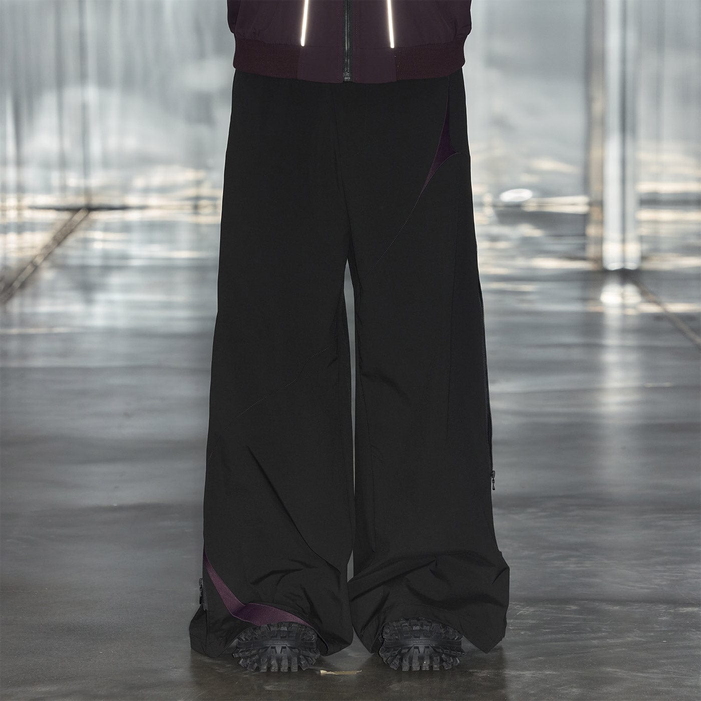 49PERCENT Spliced Side Zipper Pants-Pants-S-Purple-Free Shipping Leatheretro