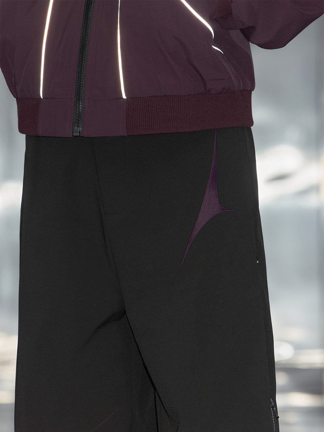 49PERCENT Spliced Side Zipper Pants-Pants-S-Purple-Free Shipping Leatheretro