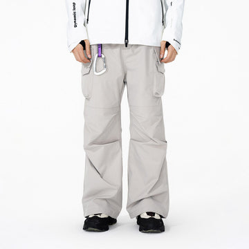 ENSHADOWER Big Pockets Crinkled Straight Pants-Pants-S-Grey-Free Shipping Leatheretro