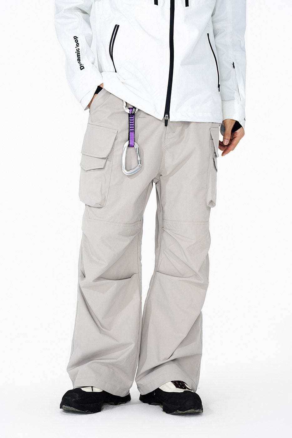 ENSHADOWER Big Pockets Crinkled Straight Pants-Pants-S-Grey-Free Shipping Leatheretro