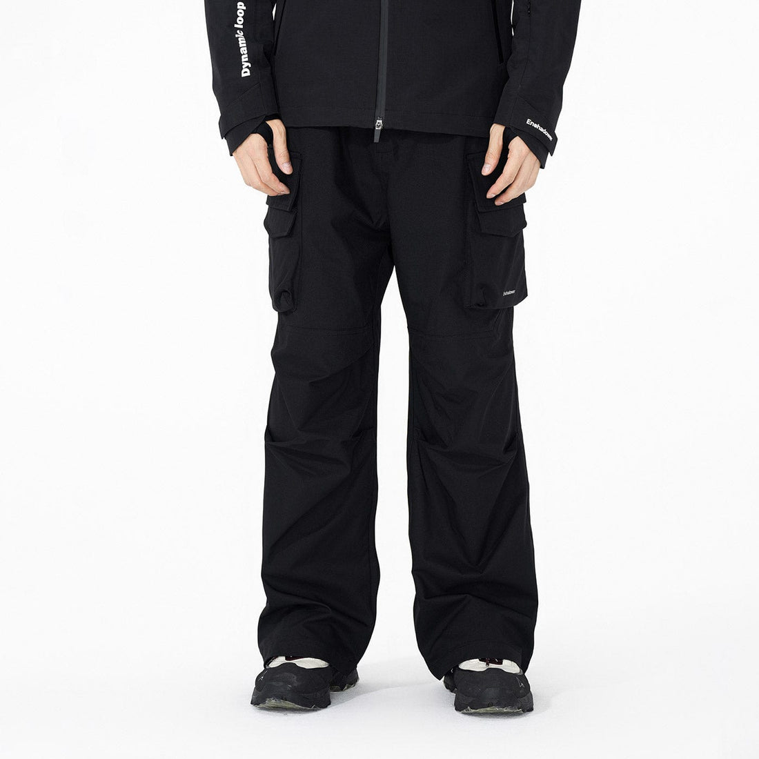 ENSHADOWER Big Pockets Crinkled Straight Pants-Pants-S-Grey-Free Shipping Leatheretro