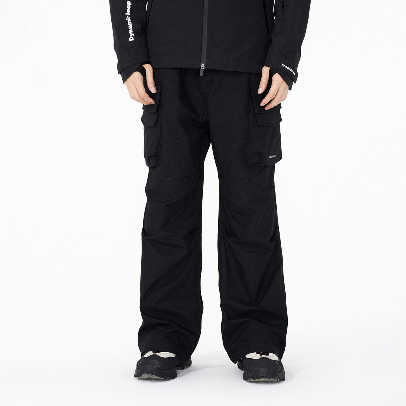 ENSHADOWER Big Pockets Crinkled Straight Pants-Pants-S-Grey-Free Shipping Leatheretro