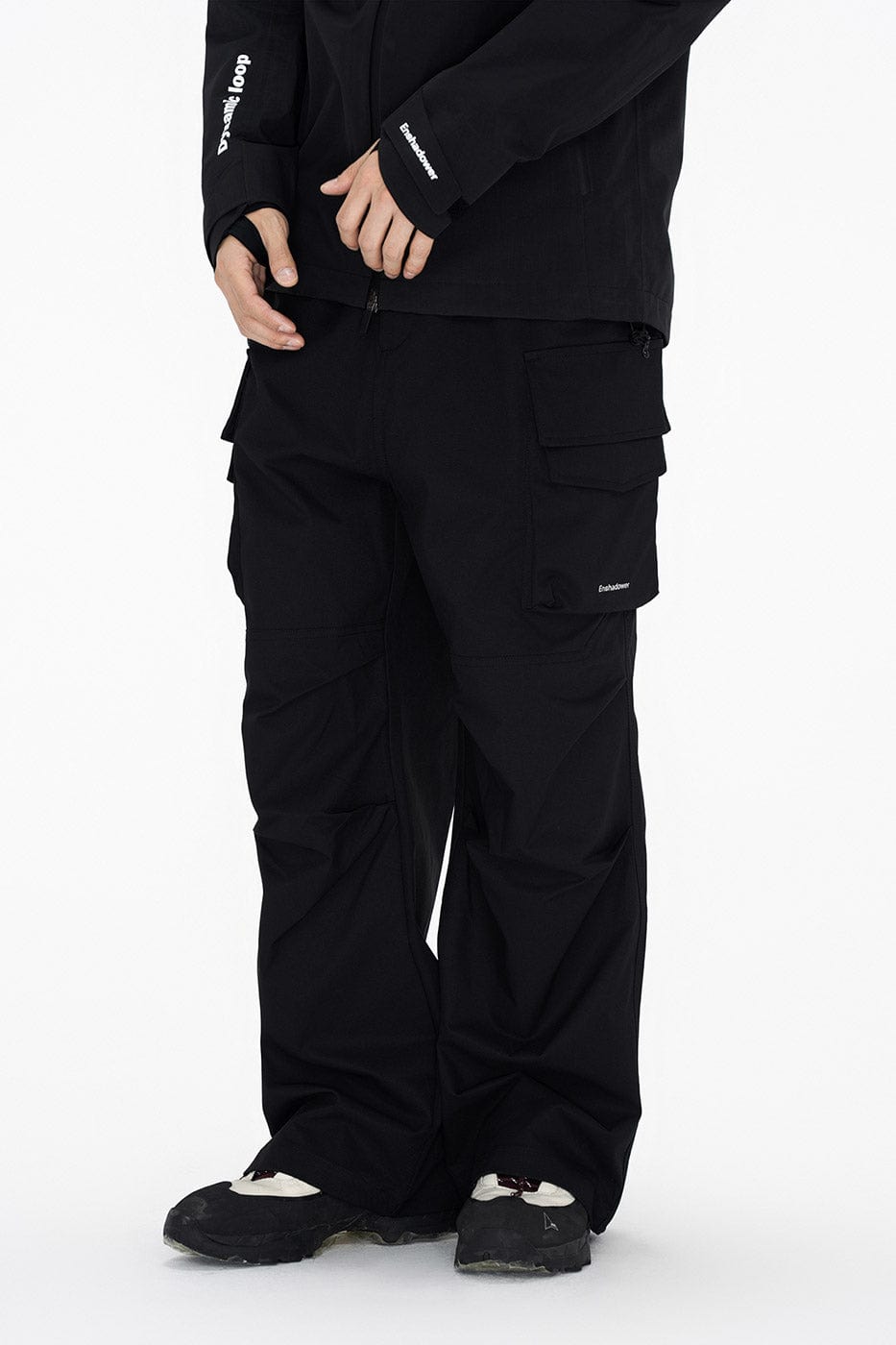 ENSHADOWER Big Pockets Crinkled Straight Pants-Pants-S-Grey-Free Shipping Leatheretro