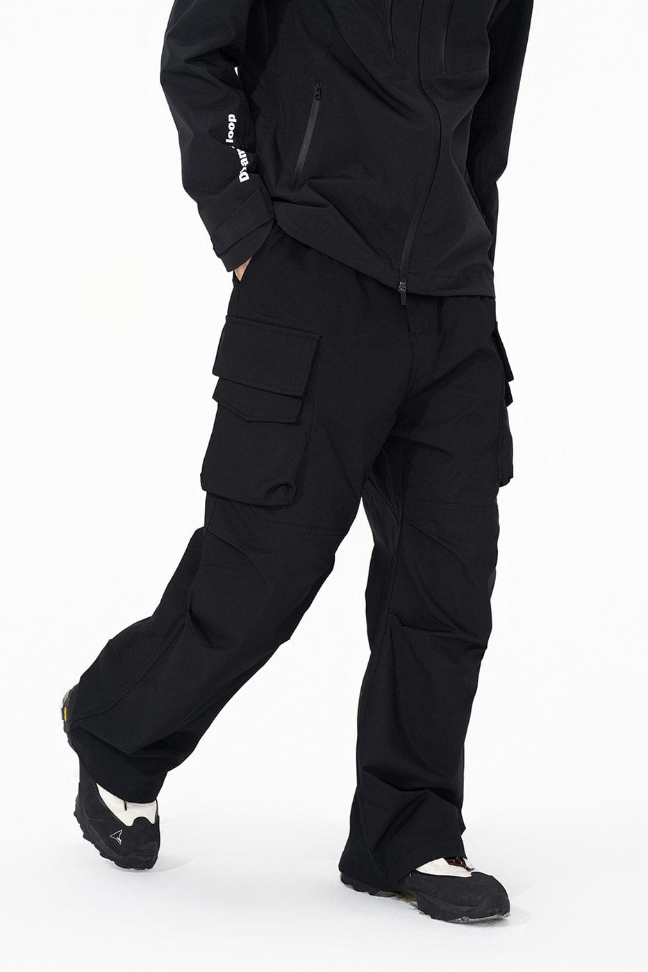 ENSHADOWER Big Pockets Crinkled Straight Pants-Pants-S-Grey-Free Shipping Leatheretro