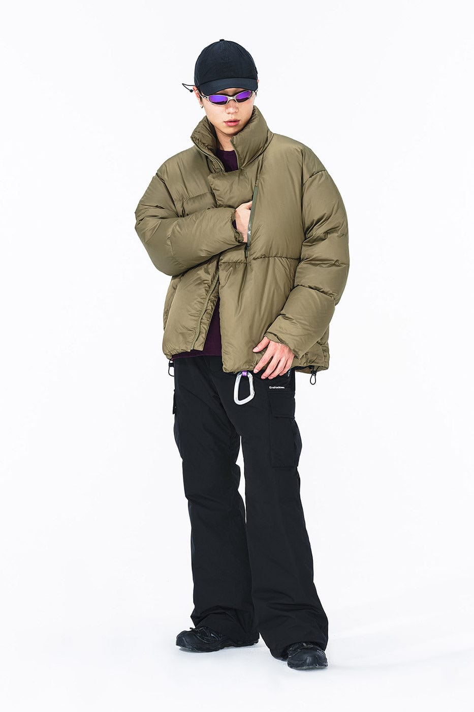 ENSHADOWER Asymmetric Magnetic Snap Down Jacket-Jacket-S-Green-Free Shipping Leatheretro