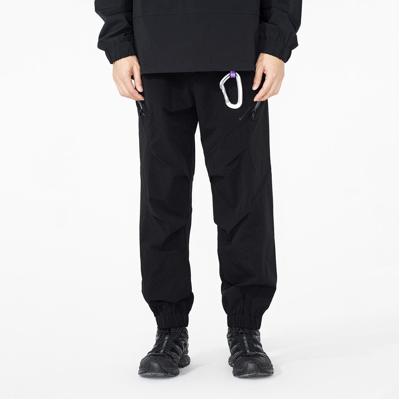 ENSHADOWER Crinkled & Pleated Zipper Jogger-Pants-S-Red-Free Shipping Leatheretro