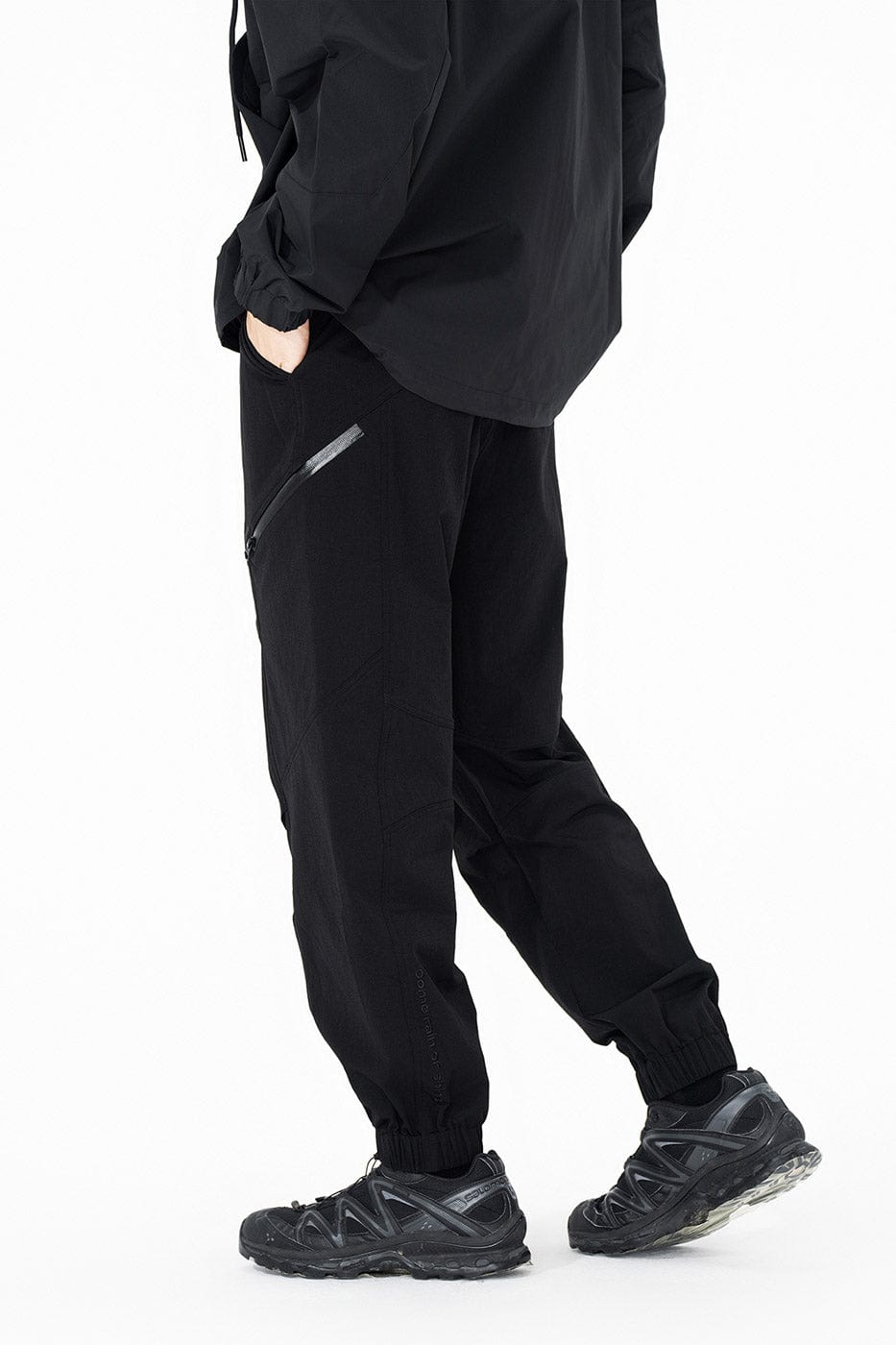 ENSHADOWER Crinkled & Pleated Zipper Jogger-Pants-S-Red-Free Shipping Leatheretro