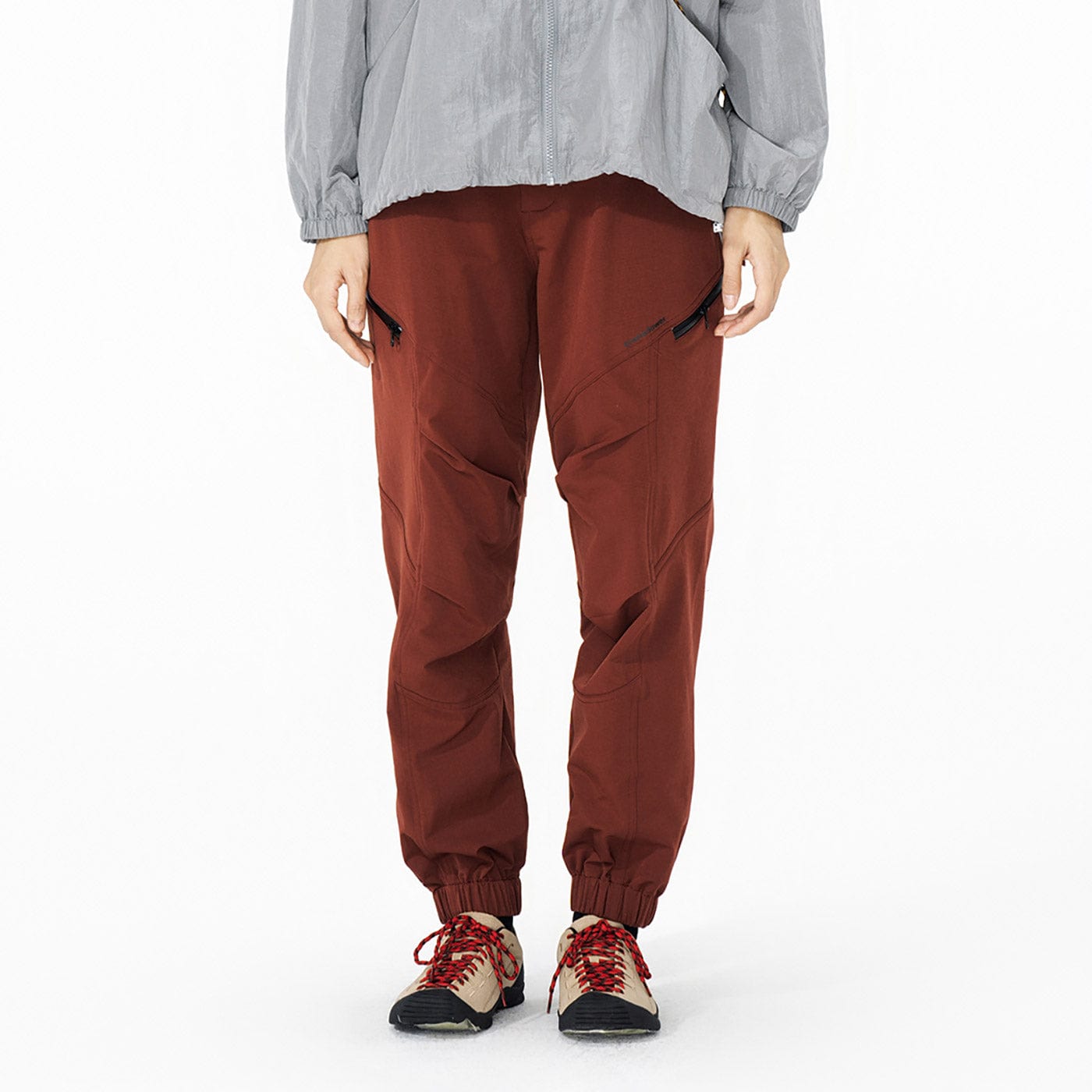 ENSHADOWER Crinkled & Pleated Zipper Jogger-Pants-S-Red-Free Shipping Leatheretro