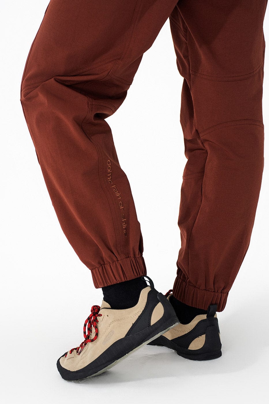 ENSHADOWER Crinkled & Pleated Zipper Jogger-Pants-S-Red-Free Shipping Leatheretro