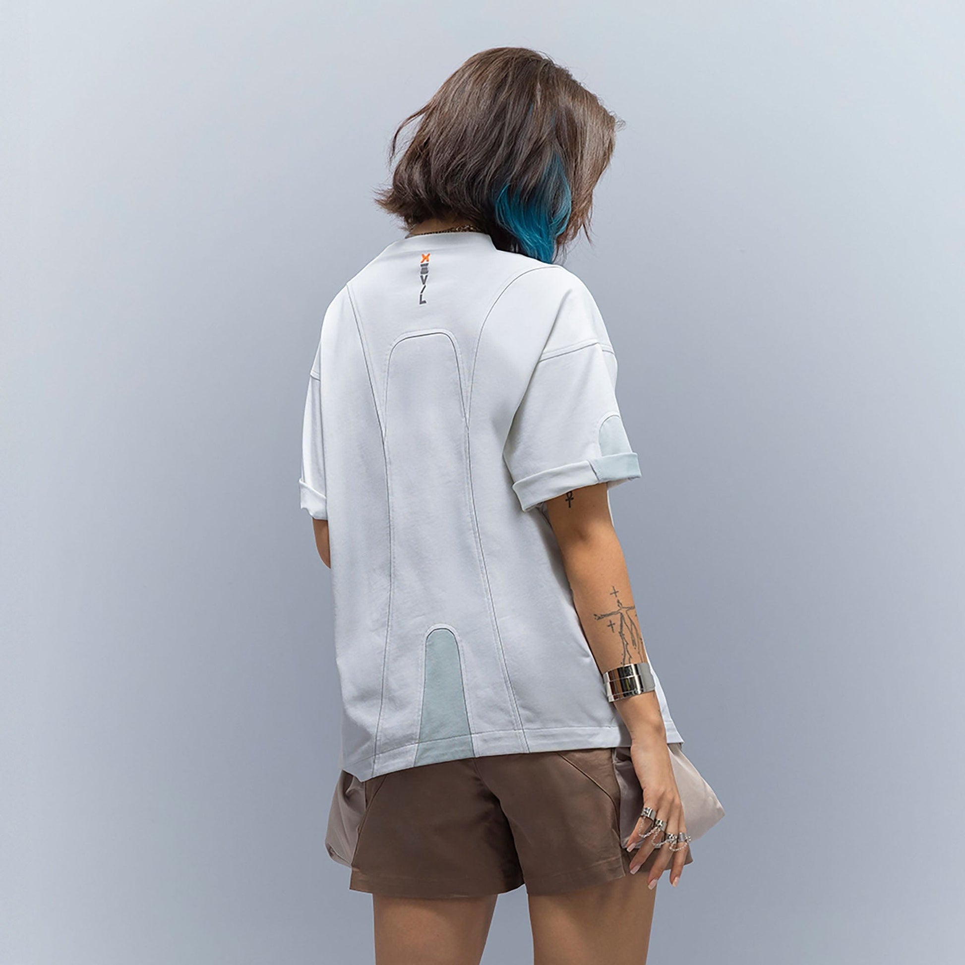 XIPHEVIL Curve Spliced Quick-Dry Sorona T-Shirt Ice-L/S Tee-XS-Free Shipping Leatheretro