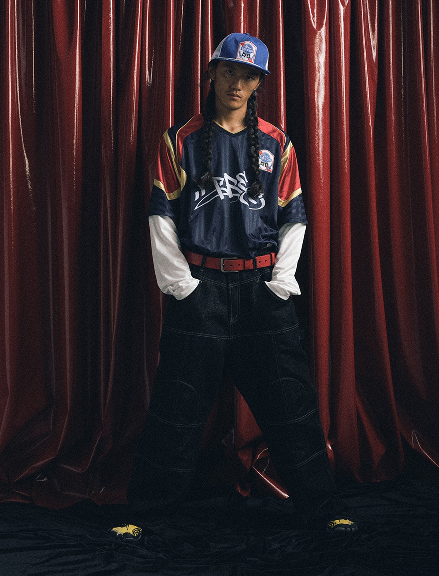 TRECLUB Layered Contrast Panel Hockey Jersey Tee-L/S Tee-S-Free Shipping Leatheretro