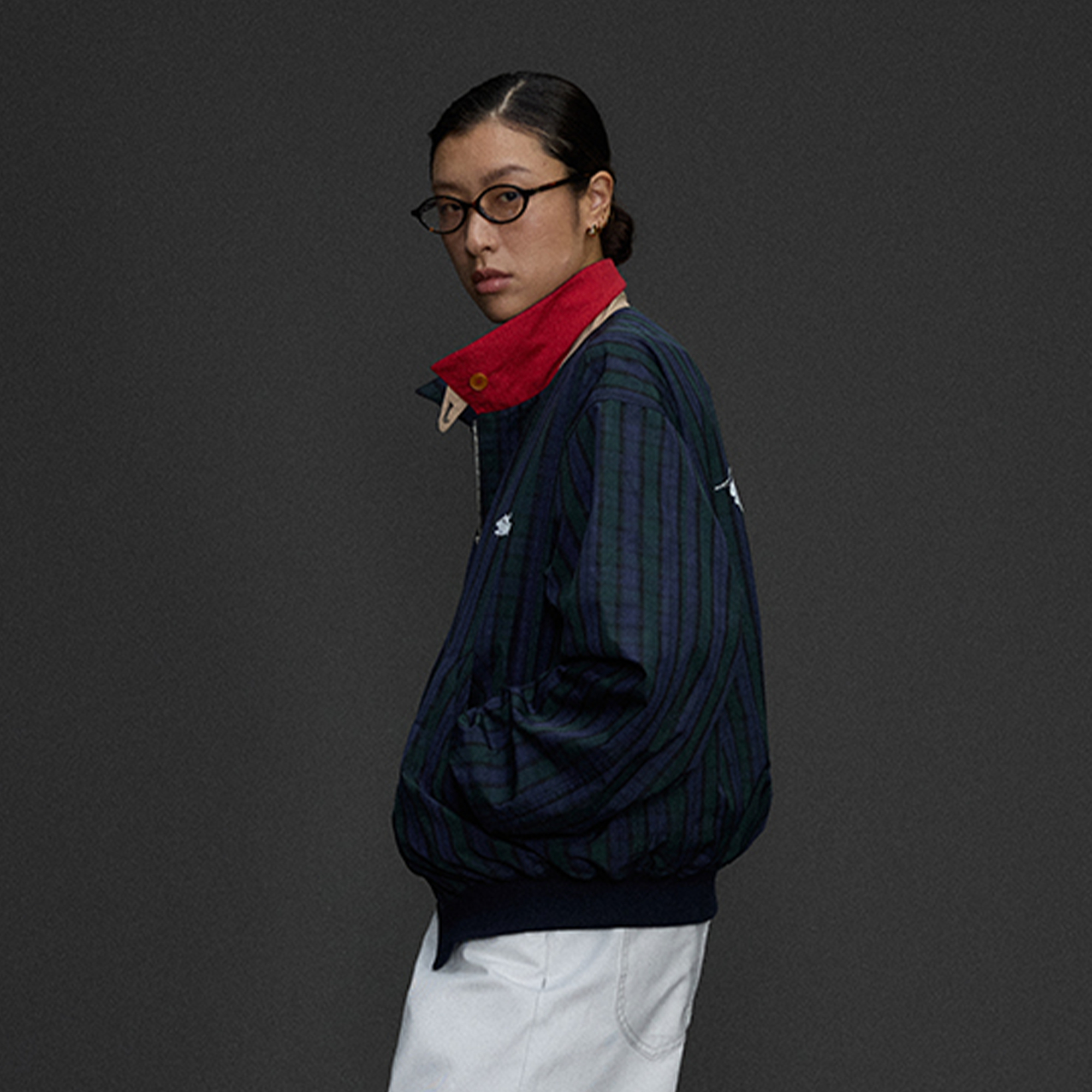 NIANJIUYIKOUER Deer Graphic Plaid Harrington Jacket-Jacket-S-Free Shipping Leatheretro