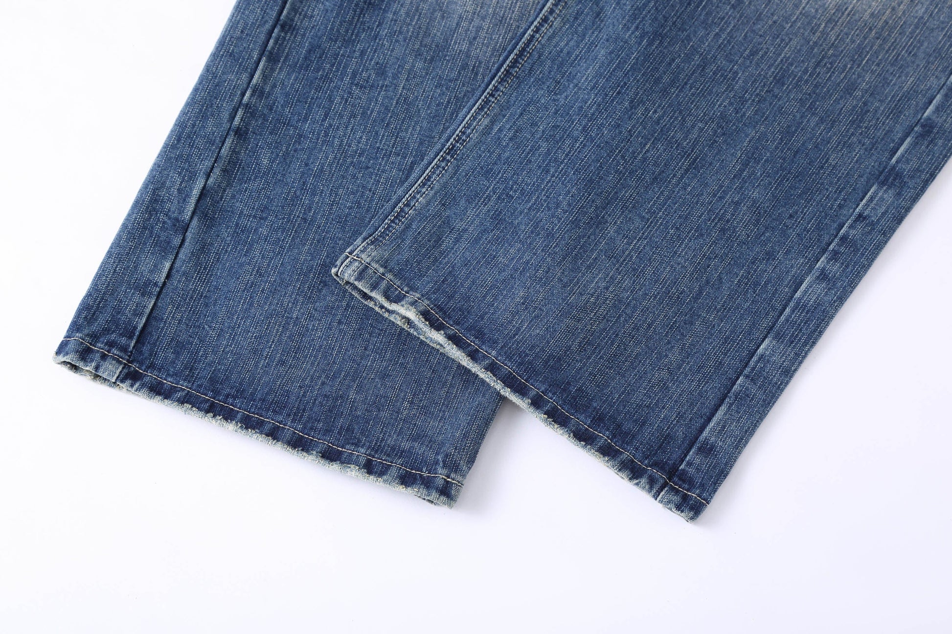 CLP Retro Waist Rivet Straight-Leg Jeans-Jeans-S-Free Shipping Leatheretro