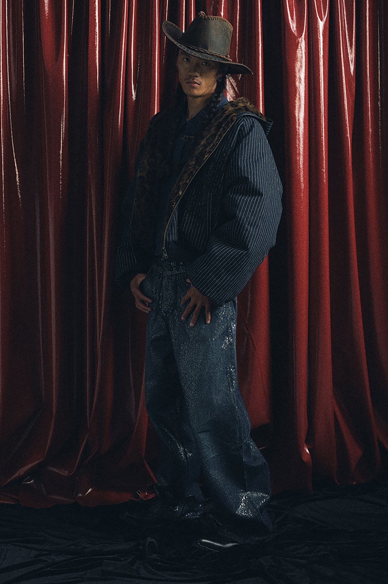 TRECLUB Leopard Lining Striped Bomber Jacket-Jacket-S (Preorder)-Free Shipping Leatheretro