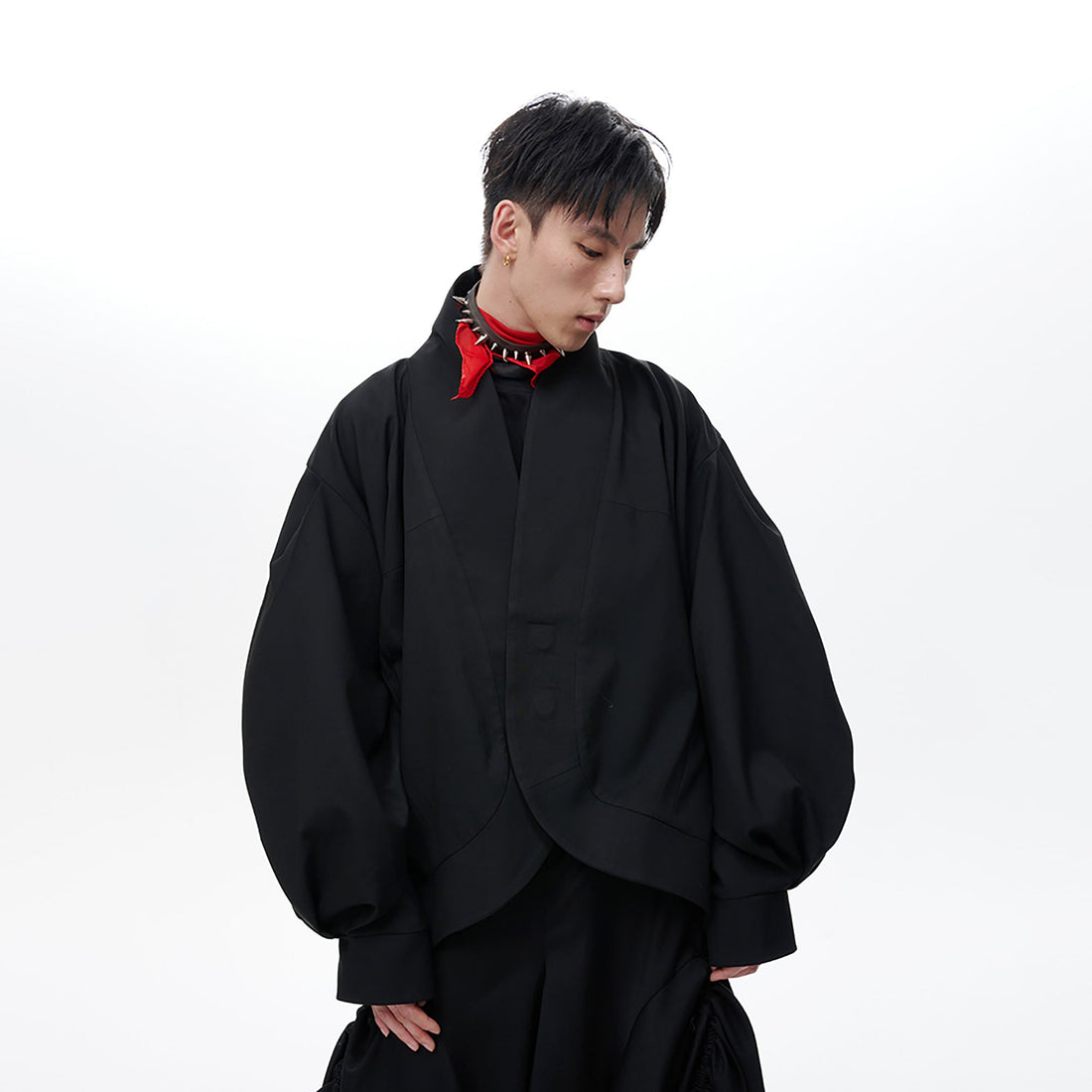 TUIMU Structured Lantern Sleeve Oversized Jacket-Jacket-S-Free Shipping Leatheretro