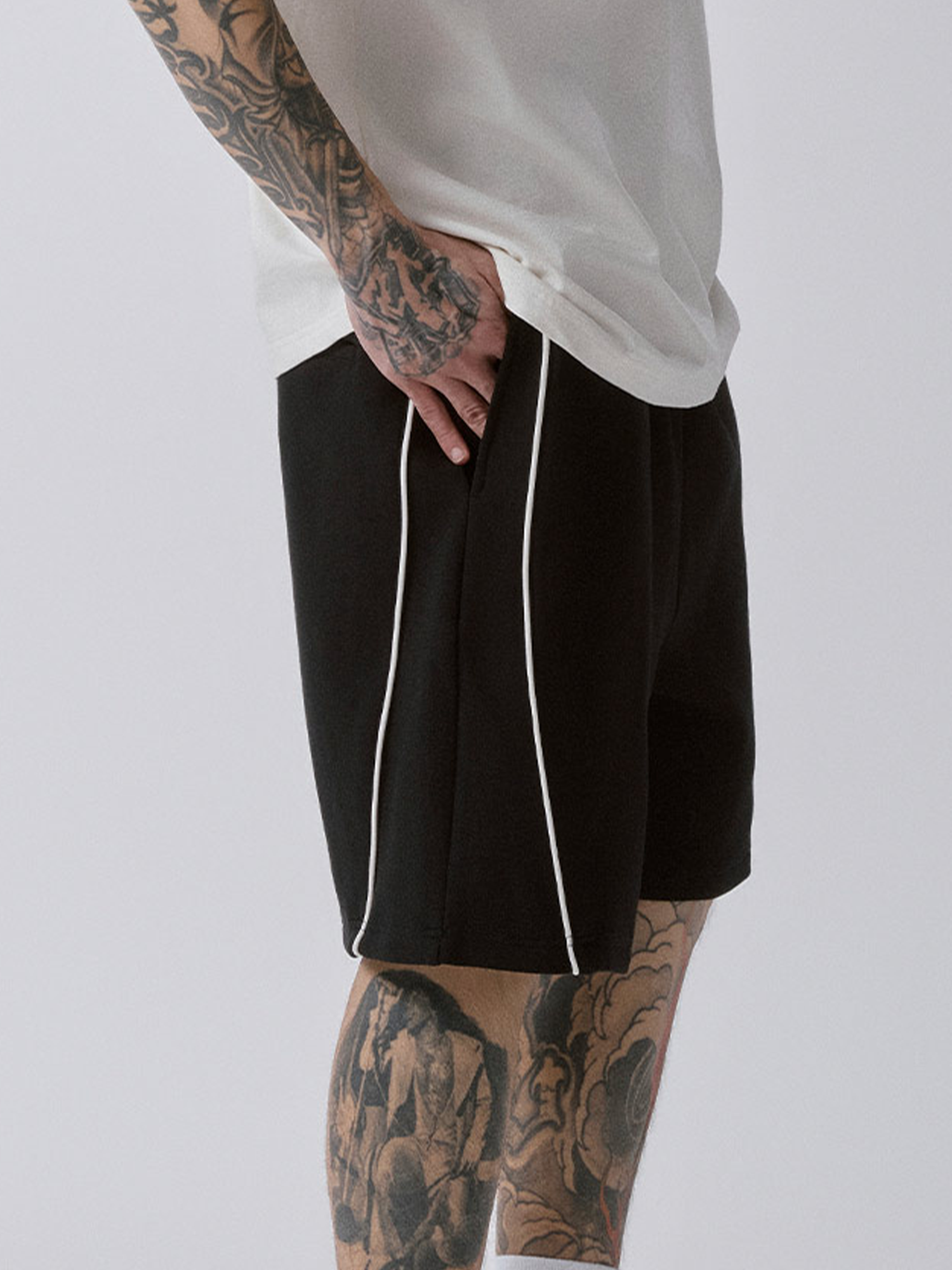 F2CE Cotton Side-Stripe Badge Sport Shorts-Shorts-S / 27-31"-Free Shipping Leatheretro