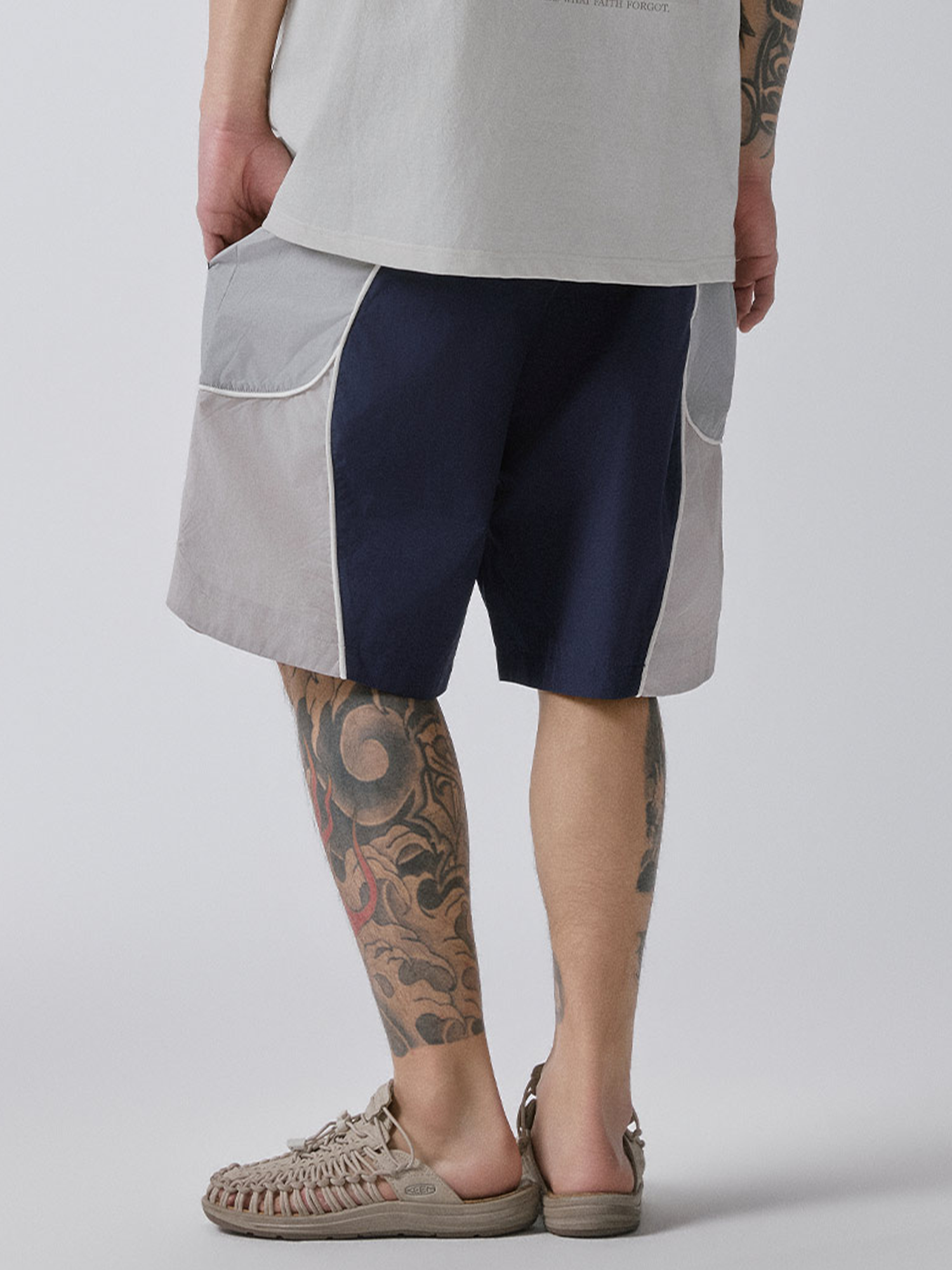 F2CE Contrast Paneled Sport Shorts-Shorts-S / 27-31"-Free Shipping Leatheretro