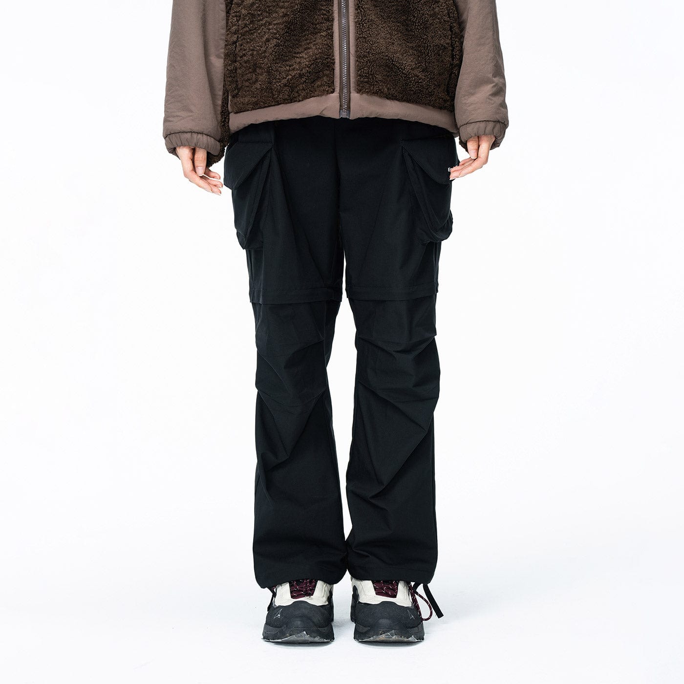 ENSHADOWER Detachable Big Pockets Crinkled Pants-Pants-S-Green-Free Shipping Leatheretro