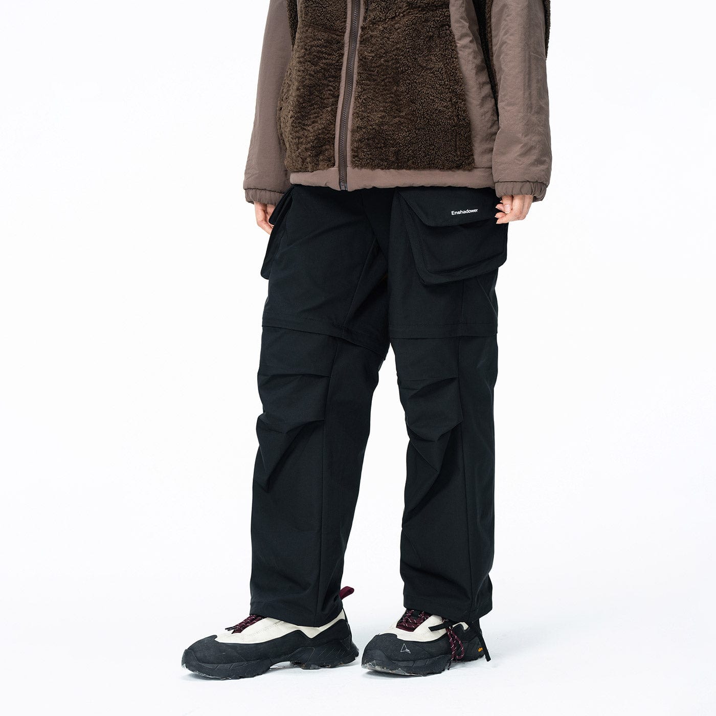 ENSHADOWER Detachable Big Pockets Crinkled Pants-Pants-S-Green-Free Shipping Leatheretro