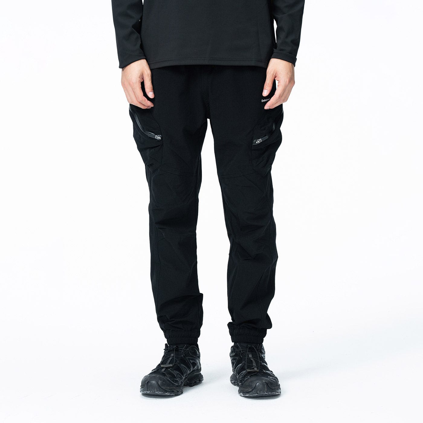 ENSHADOWER Diagonal Zipper Jogger-Pants-S-Black-Free Shipping Leatheretro