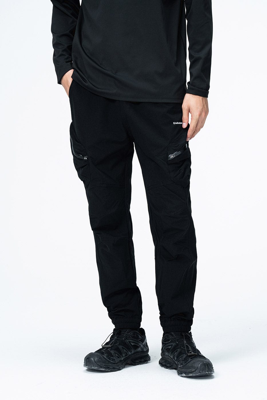 ENSHADOWER Diagonal Zipper Jogger-Pants-S-Black-Free Shipping Leatheretro