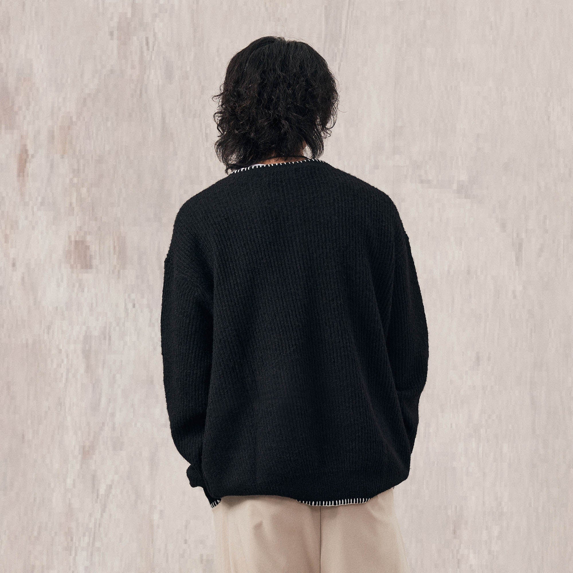 IN EXISTENCE Essential Ribbed Henley Sweater-Sweater-XS-Green-Free Shipping Leatheretro