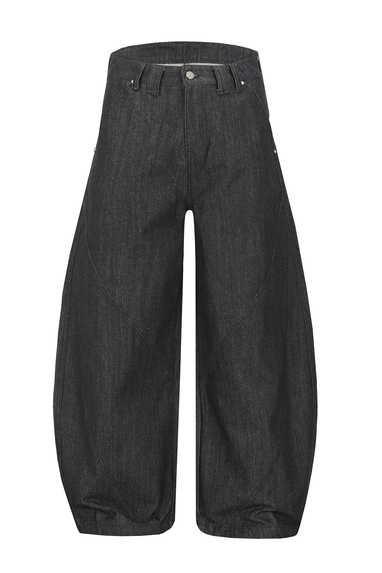 CLP Arced Panel Balloon-Leg Raw Jeans-Jeans-S-Free Shipping Leatheretro