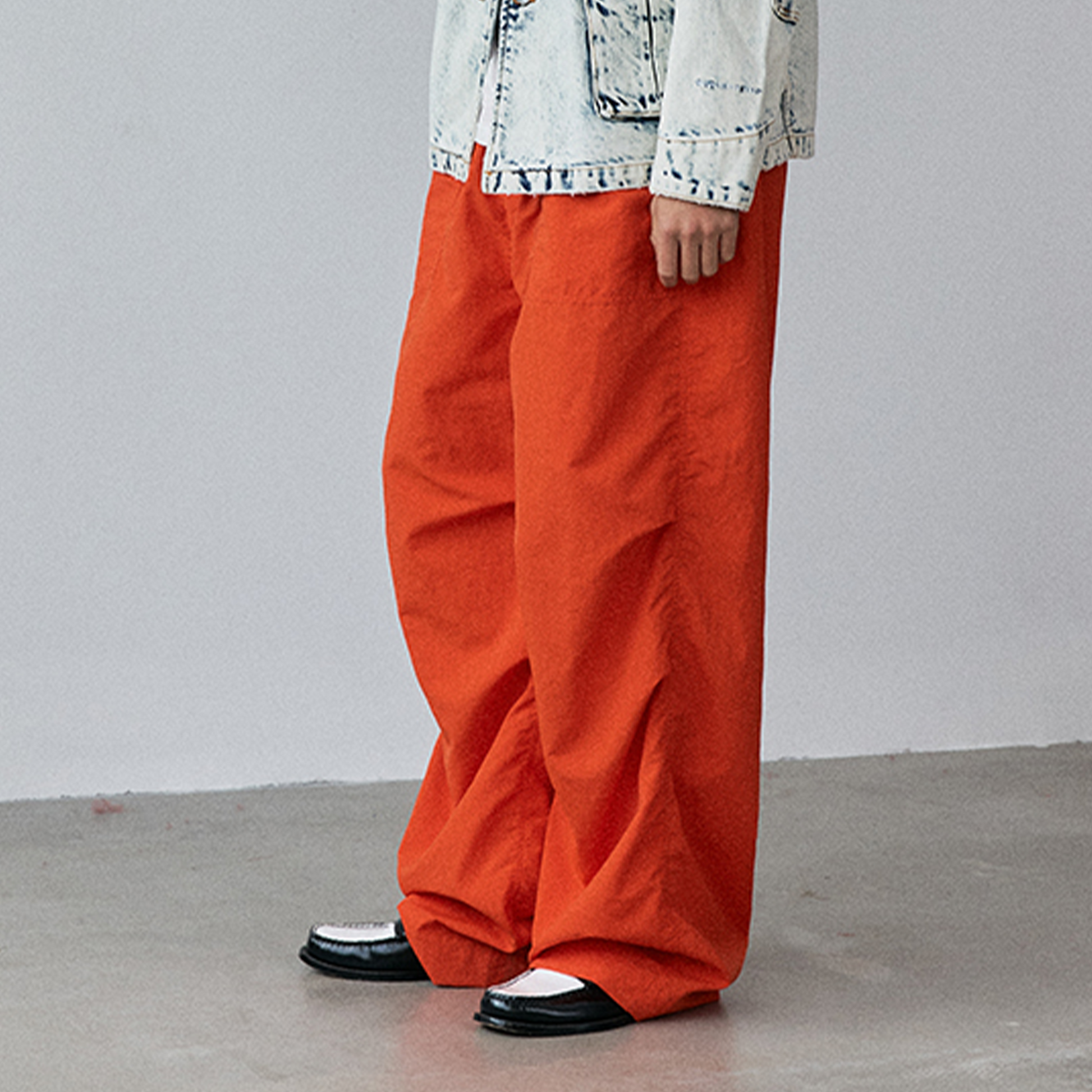 NIANJIUYIKOUER Nylon Paratrooper Straight-Leg Pants-Pants-XS-Orange-Free Shipping Leatheretro