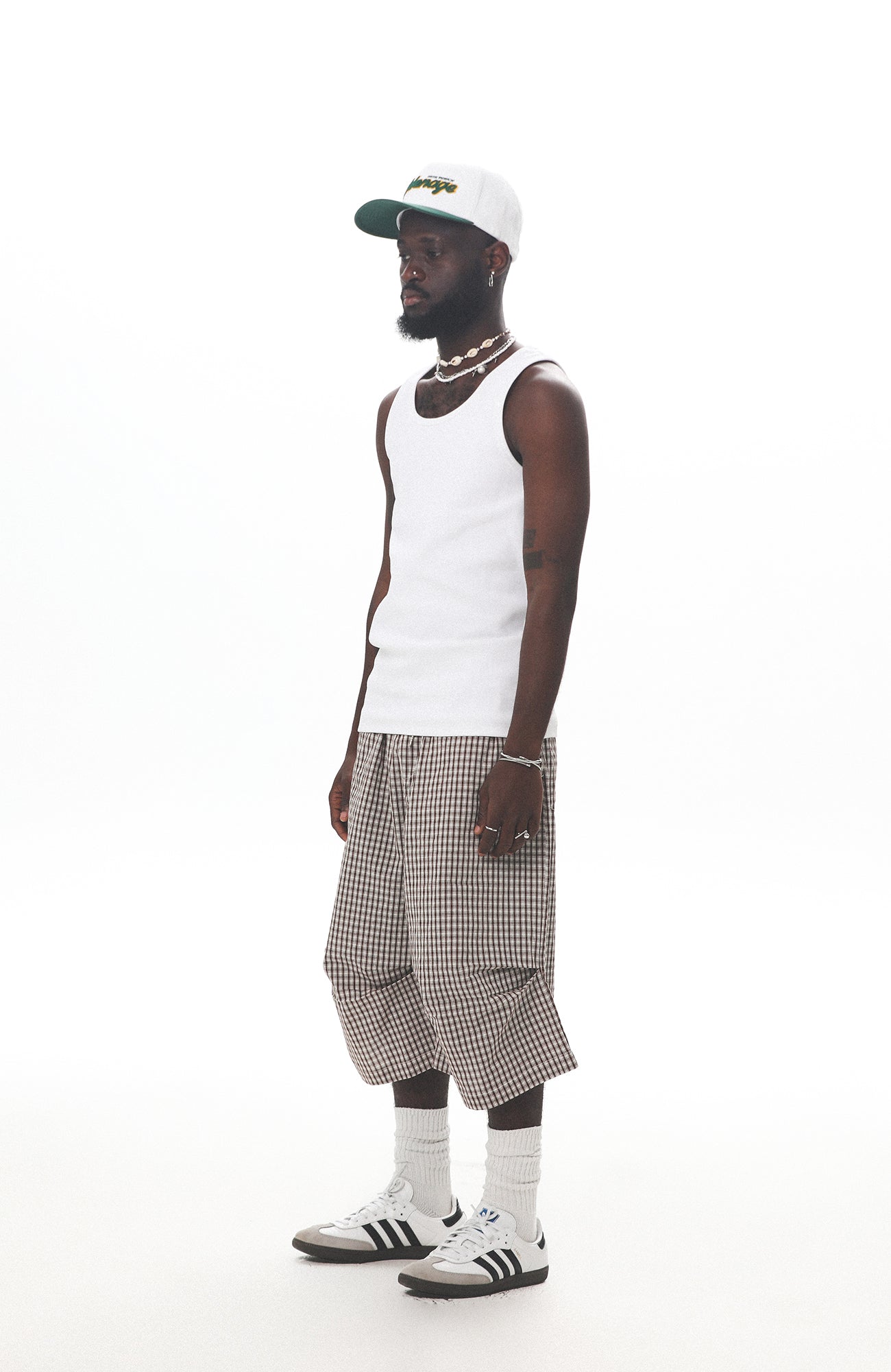 UNTILWERICH Check Drawstring Wide Shorts-Shorts-M / 29“-Blue-Free Shipping Leatheretro