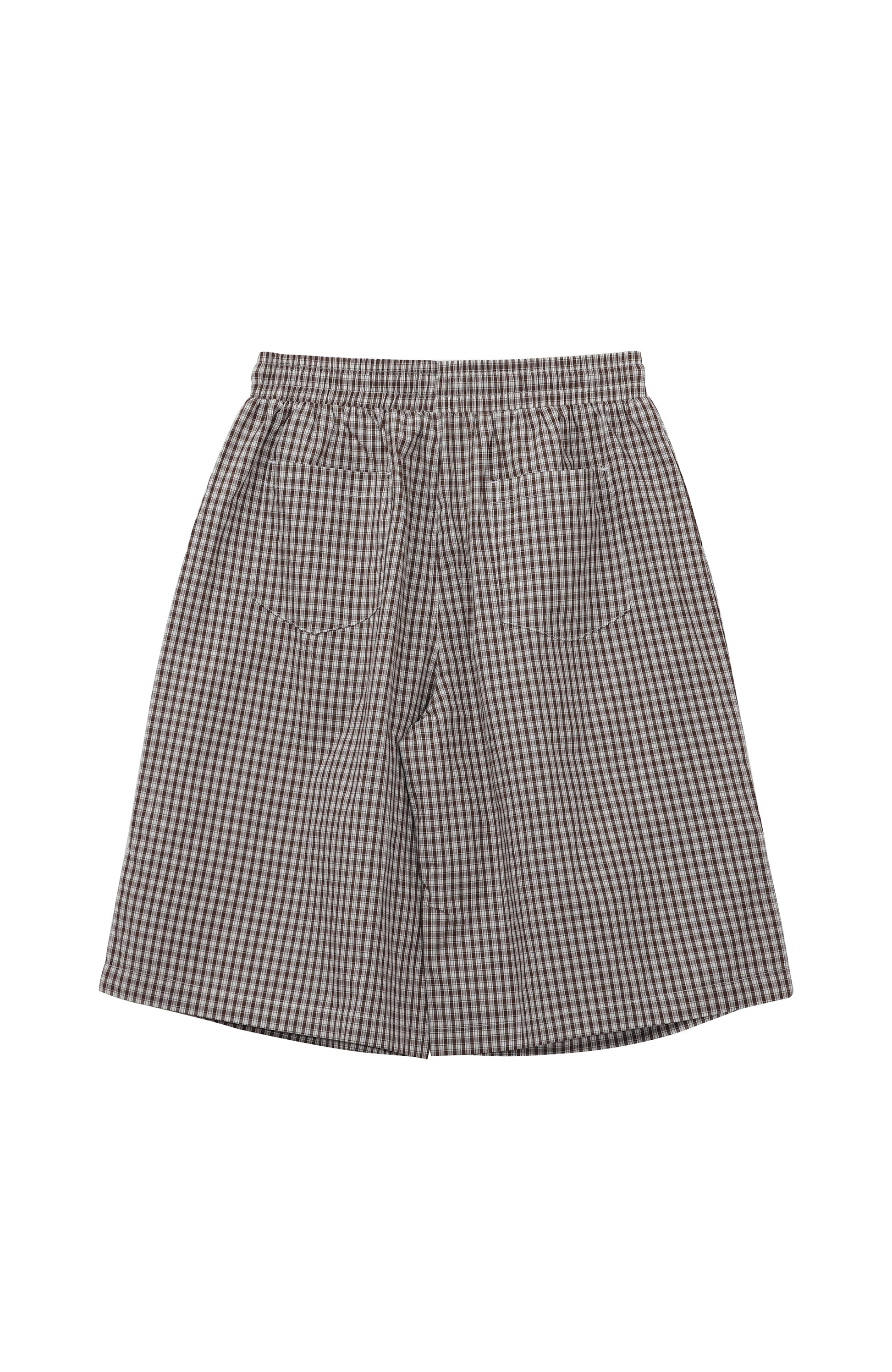 UNTILWERICH Check Drawstring Wide Shorts-Shorts-M / 29“-Blue-Free Shipping Leatheretro