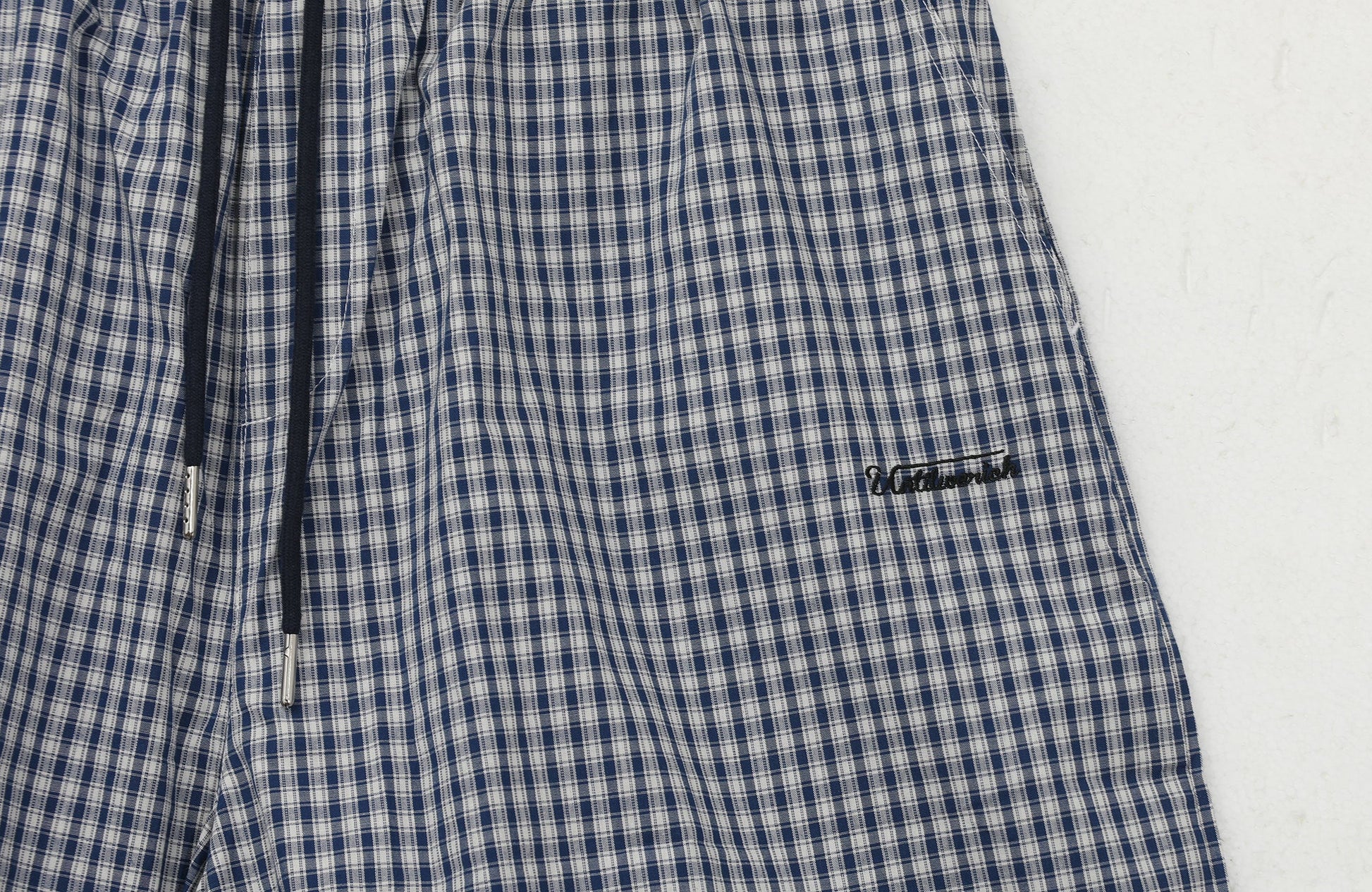 UNTILWERICH Check Drawstring Wide Shorts-Shorts-M / 29“-Blue-Free Shipping Leatheretro