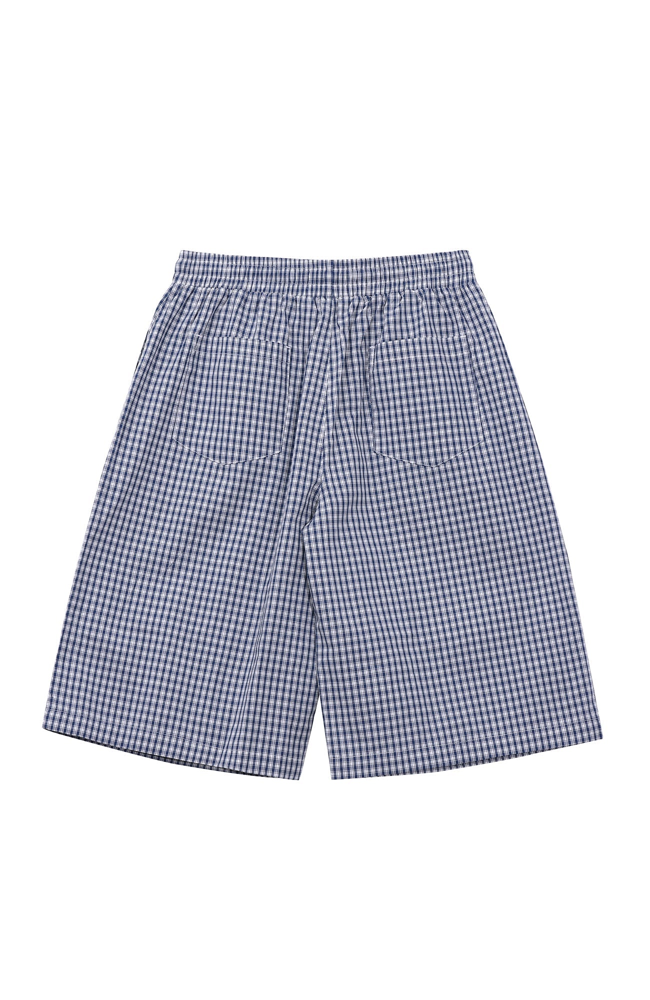 UNTILWERICH Check Drawstring Wide Shorts-Shorts-M / 29“-Blue-Free Shipping Leatheretro