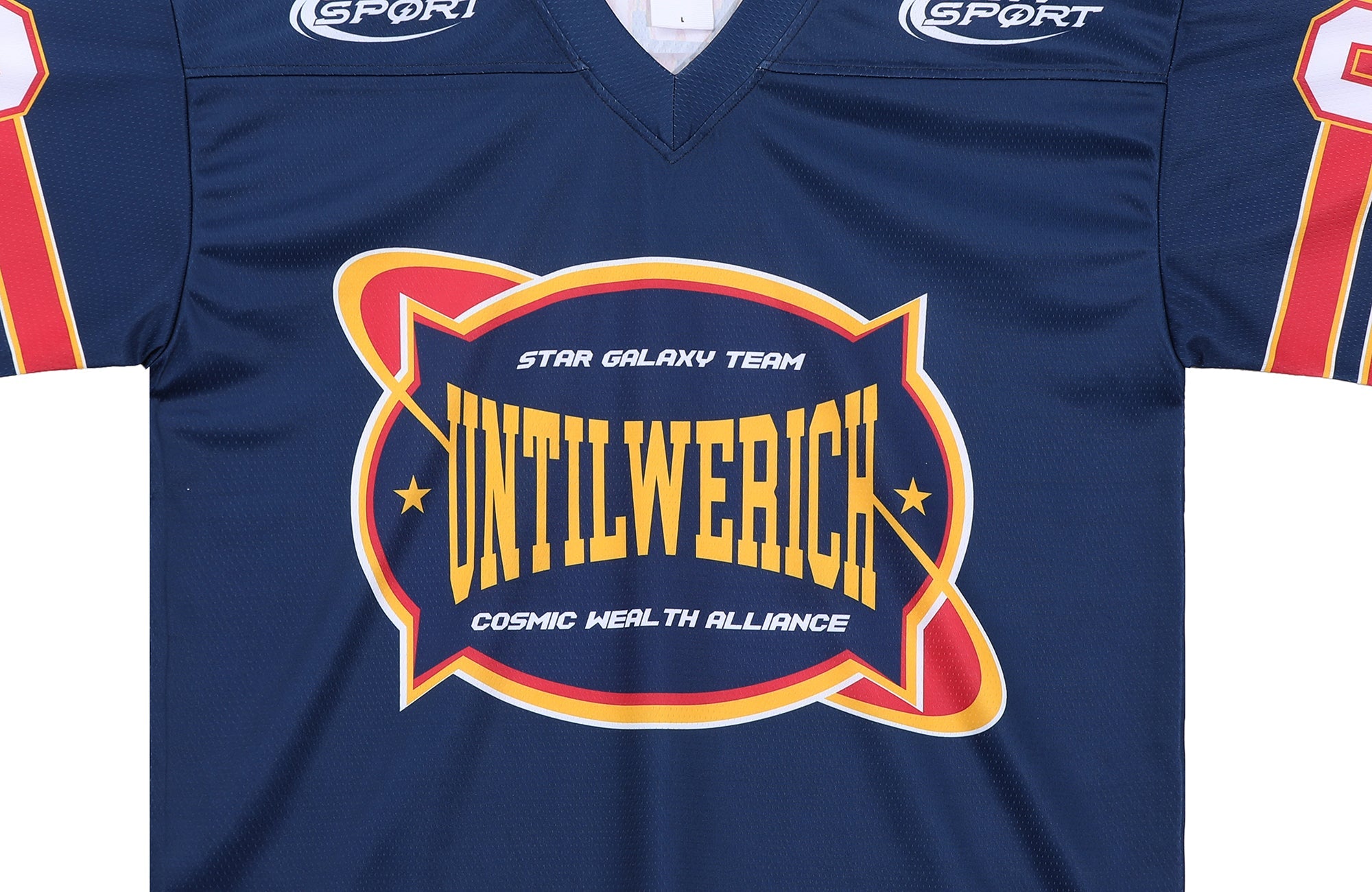 UNTILWERICH V-Neck Graphic Hockey Short-Sleeve Jersey-T Shirt-S-Free Shipping Leatheretro