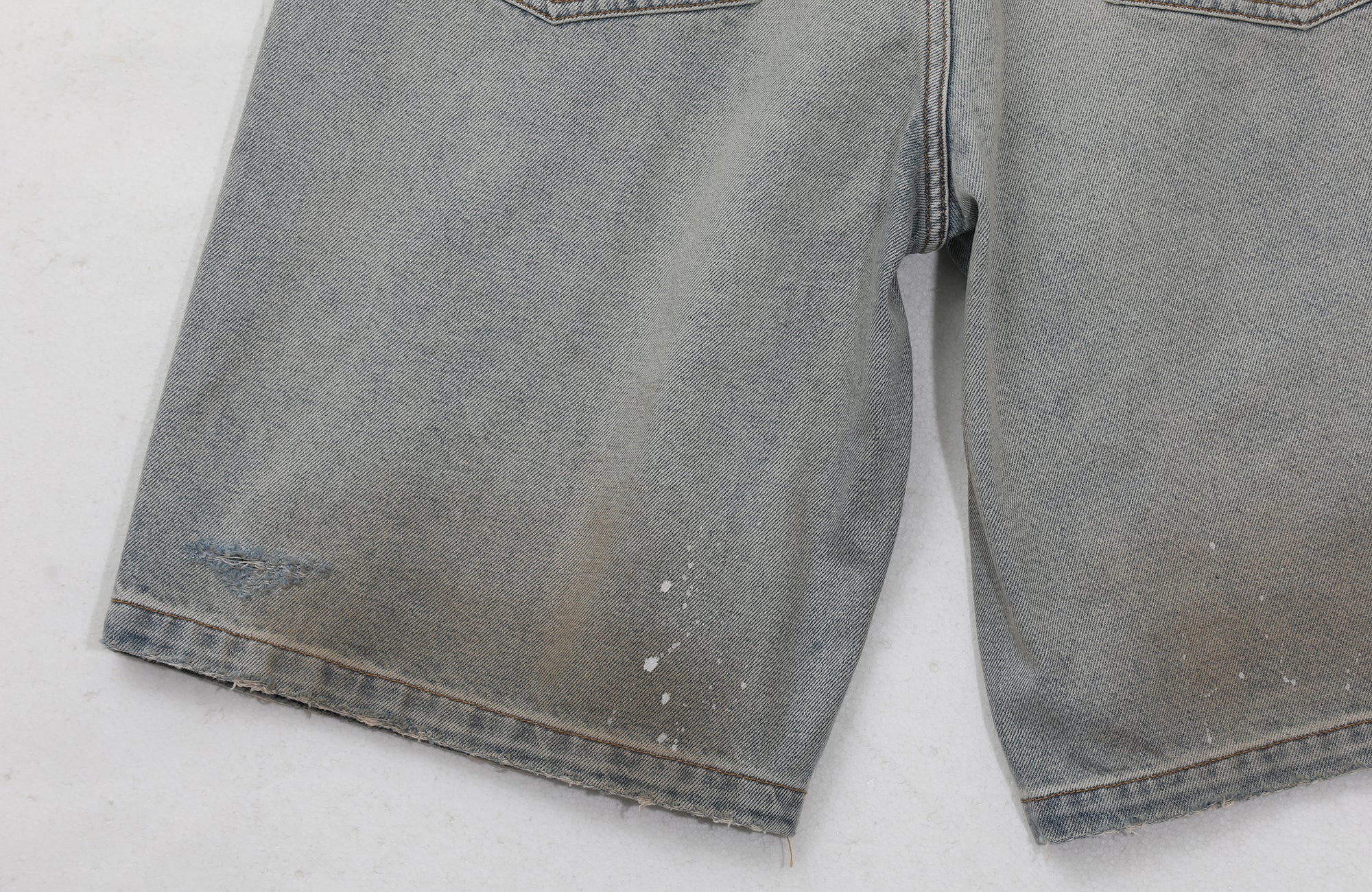 UNTILWERICH Spider Web Embroidered Pearl Denim Shorts-Shorts-S / 31“-Free Shipping Leatheretro