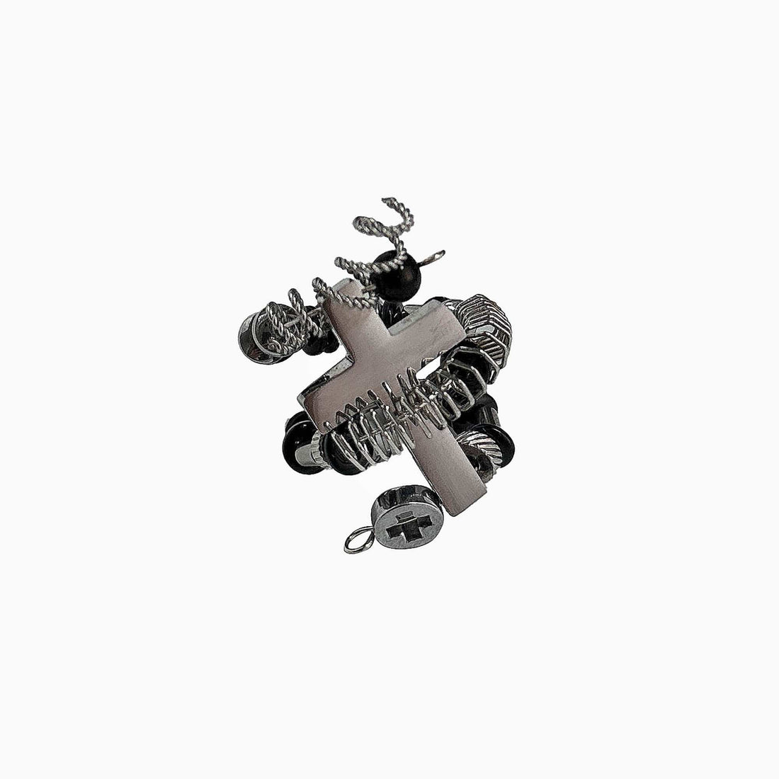 ILLUSORY Neo Era Cross Ring-Ring-5-6 (US) £¨1.93¨C2.05 inches£©-Silver-Free Shipping Leatheretro