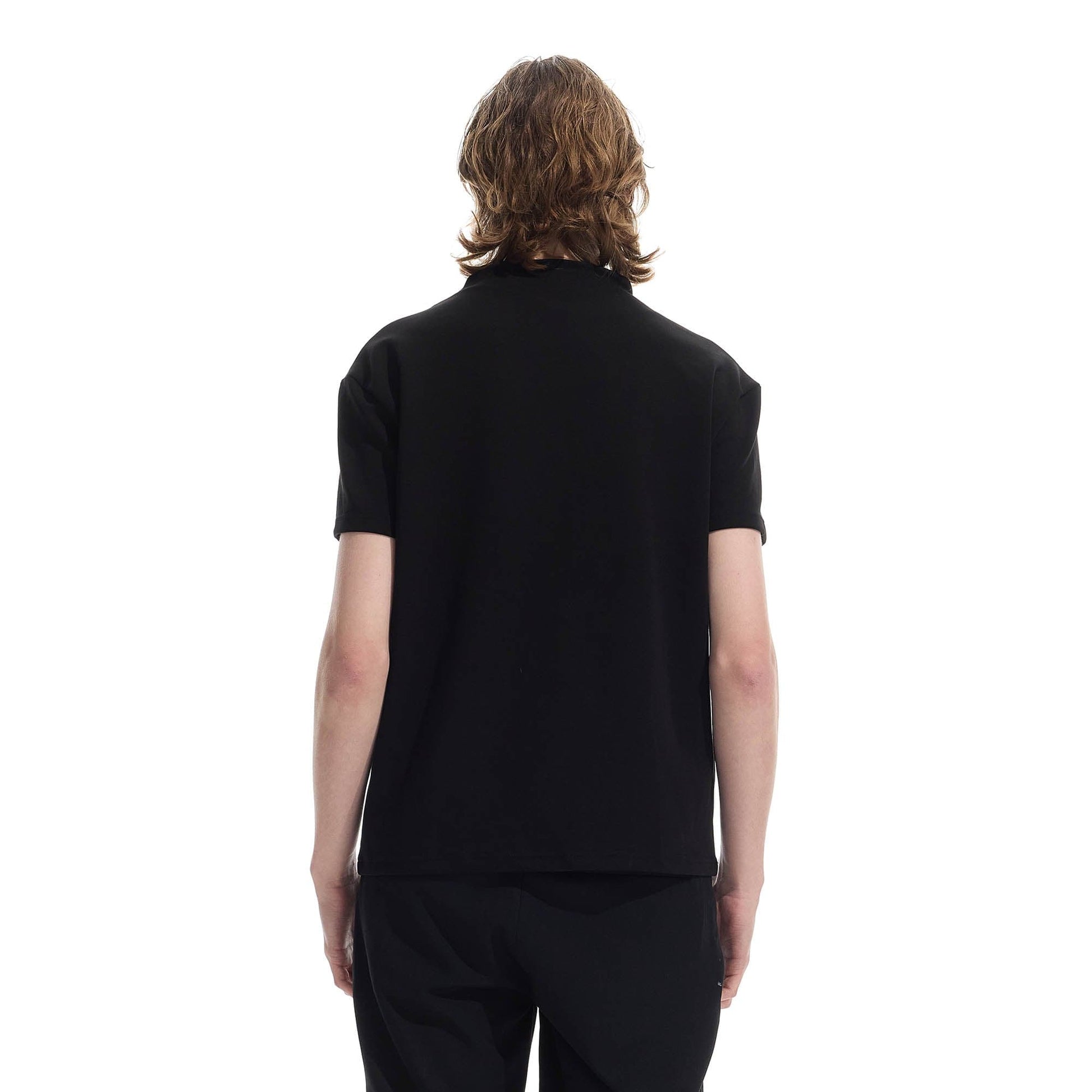 WHISTLEHUNTER Essential Crinkled Mock T-Shirt-T Shirt-S-Black-Free Shipping Leatheretro