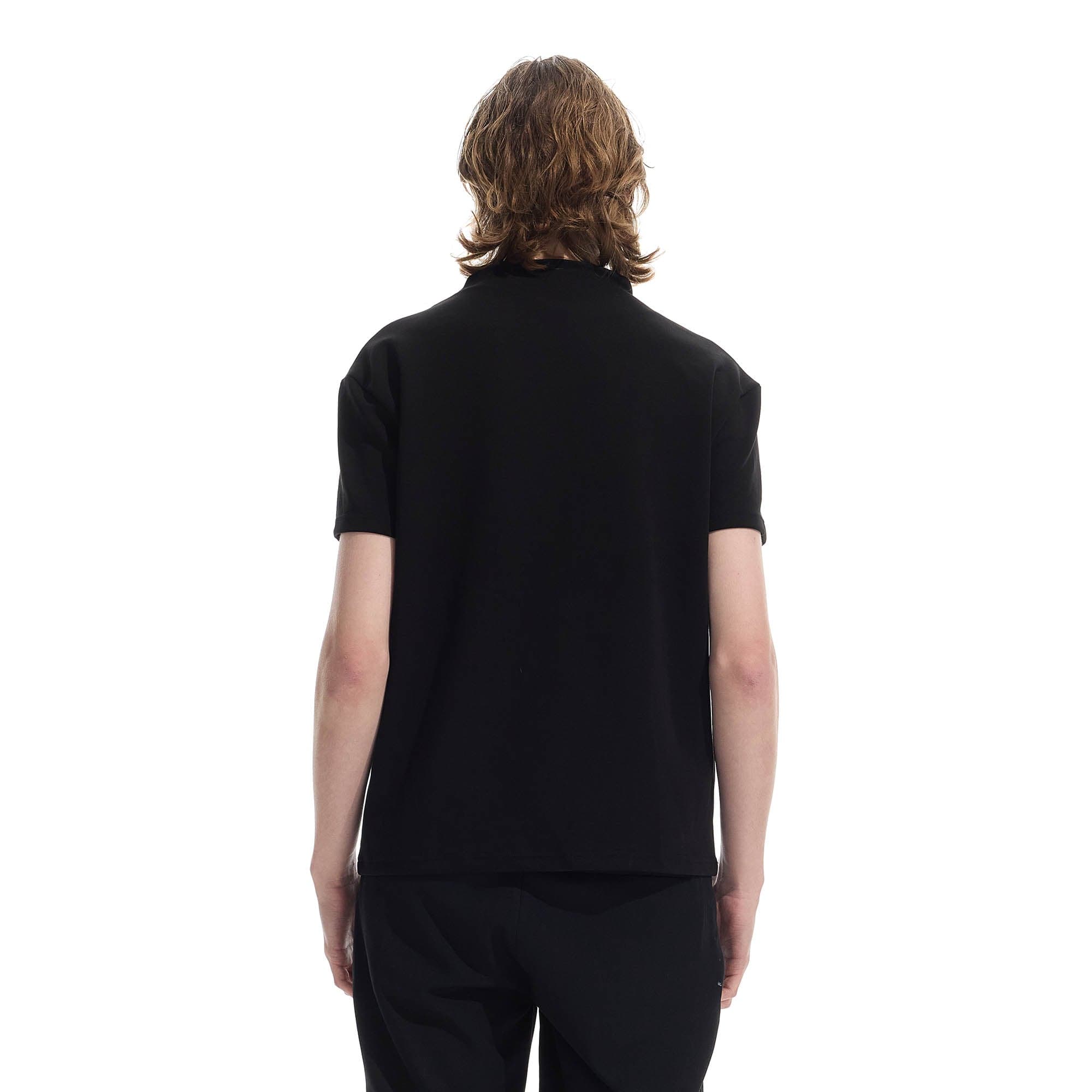 WHISTLEHUNTER Essential Crinkled Mock T-Shirt-T Shirt-S-Black-Free Shipping Leatheretro