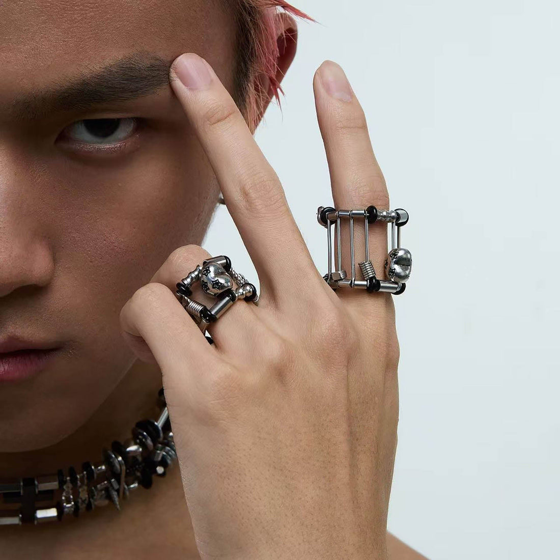 ILLUSORY Danger Signal Cage Ring-Ring-Small Size-Free Shipping Leatheretro