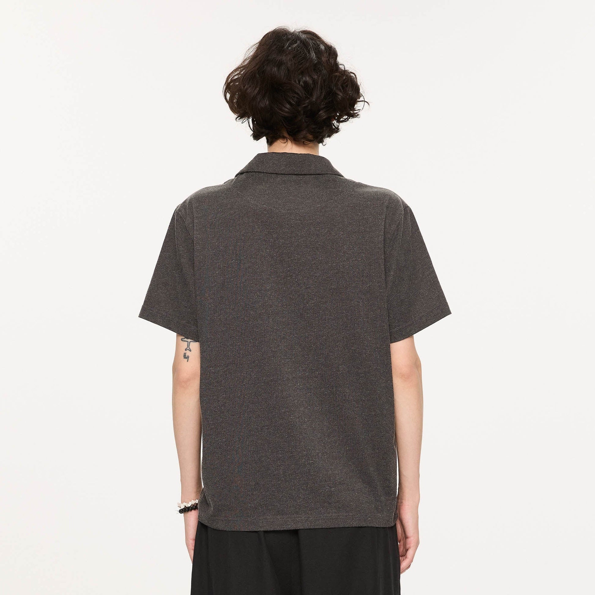 KREATE Layered Fair Isle Pocket Polo T-Shirt-T Shirt-S-Free Shipping Leatheretro