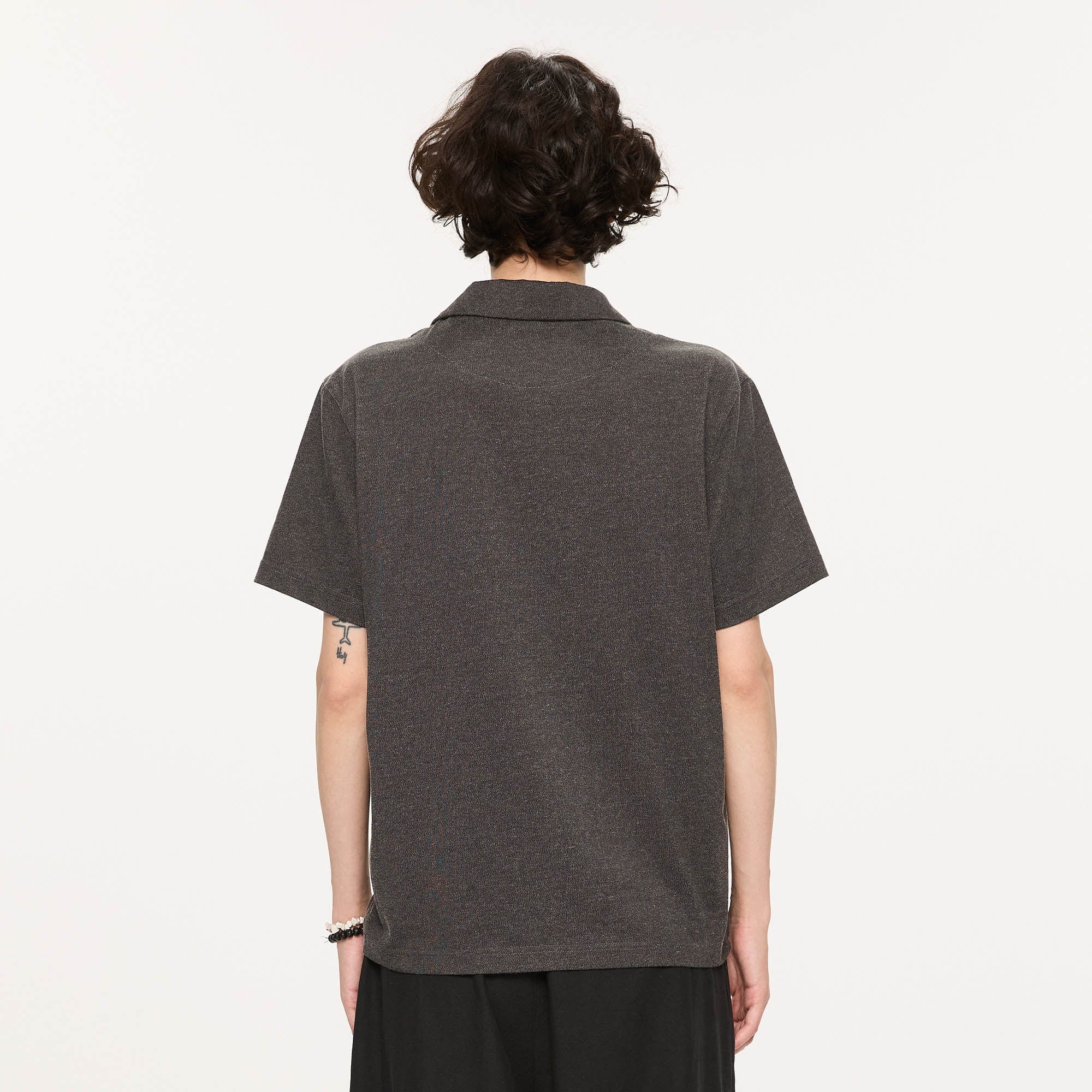 KREATE Layered Fair Isle Pocket Polo T-Shirt-T Shirt-S-Free Shipping Leatheretro