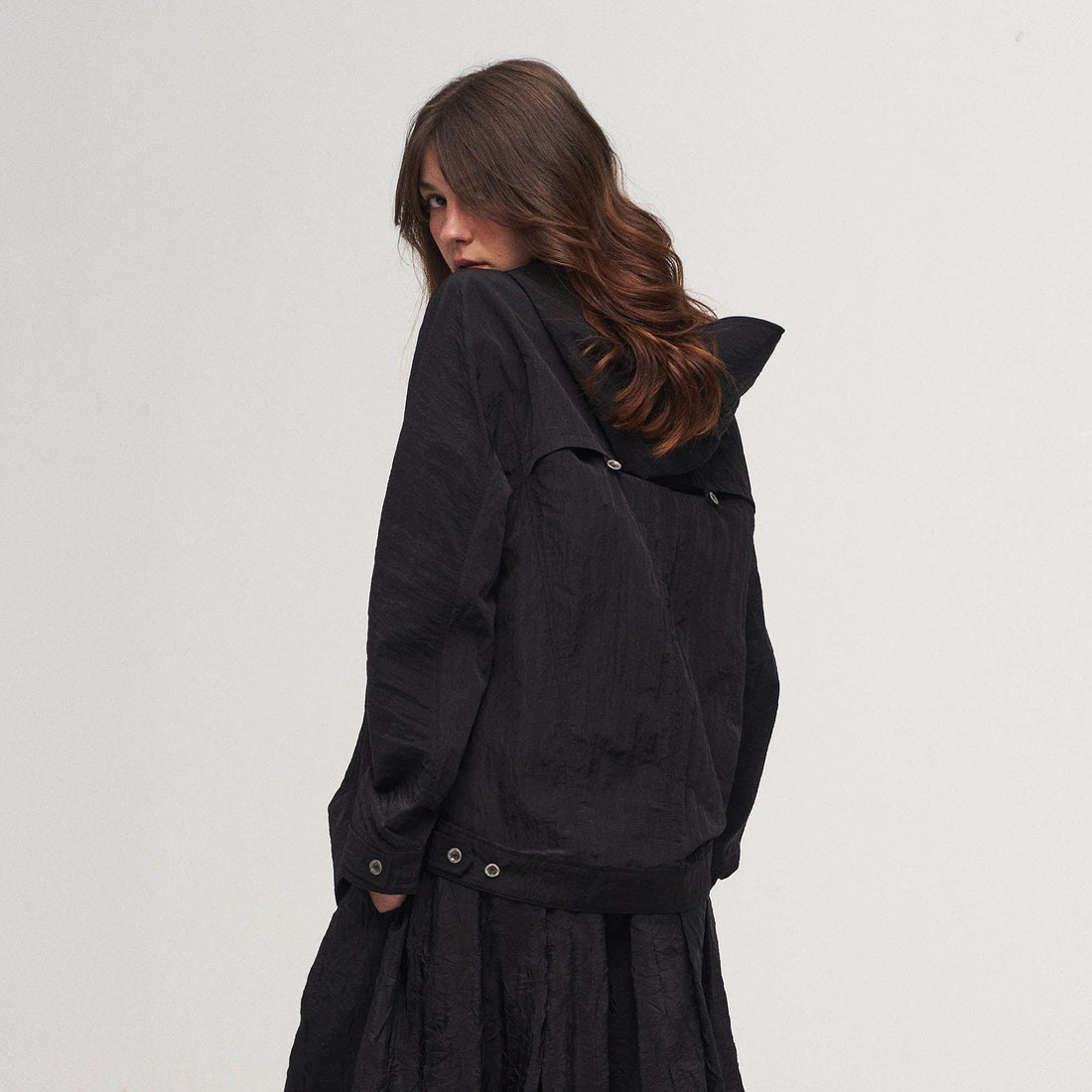 ILNya Nieternite Nifutur Crinkled Hooded Dual-Zipper Jacket-Jacket-S(0)-Free Shipping Leatheretro
