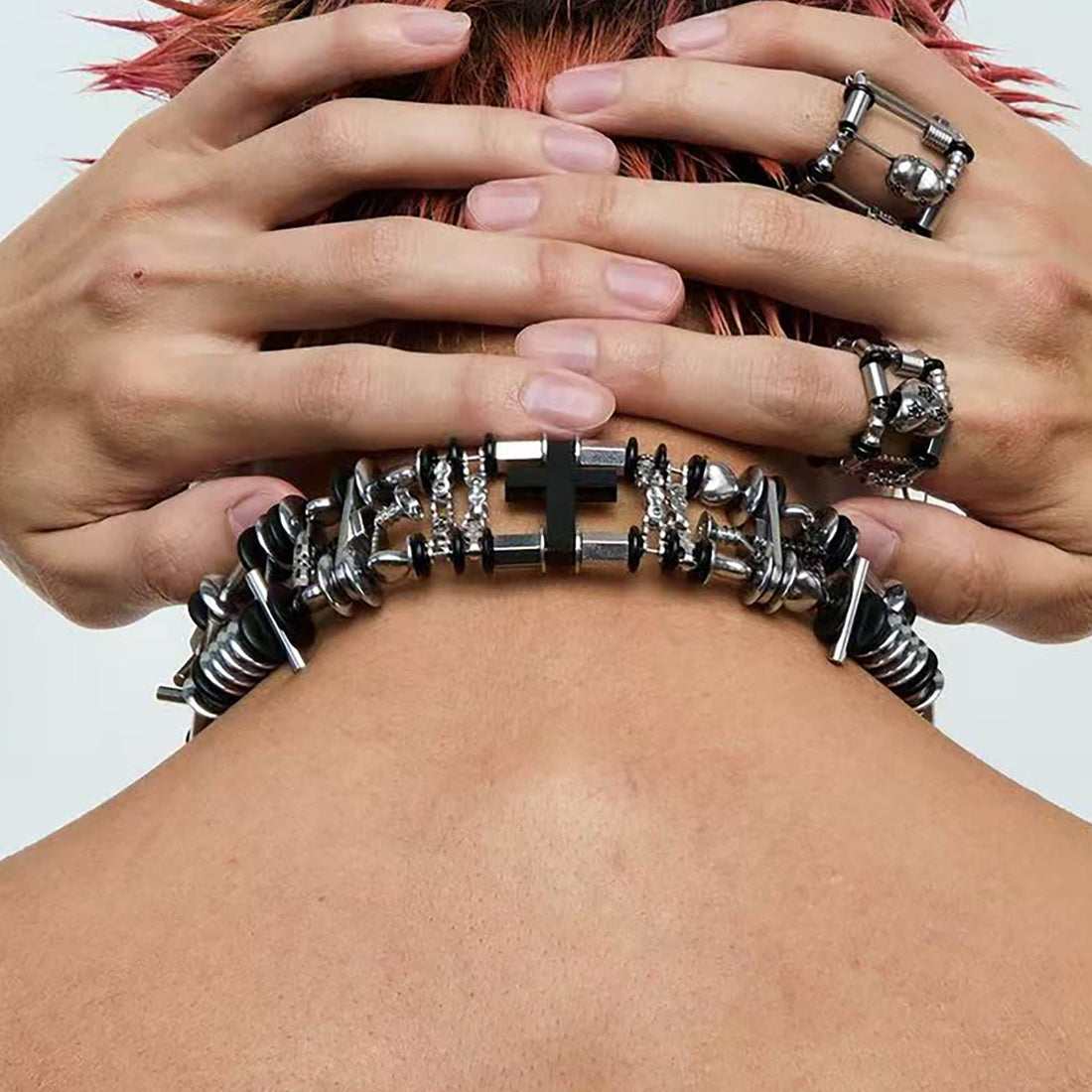 ILLUSORY Sacrificial Cross Chocker-Necklace-Regular-Free Shipping Leatheretro