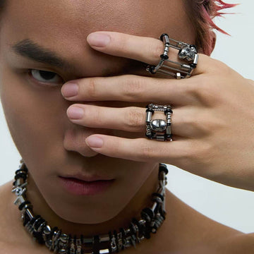 ILLUSORY Danger Signal Cage Ring-Ring-Small Size-Free Shipping Leatheretro