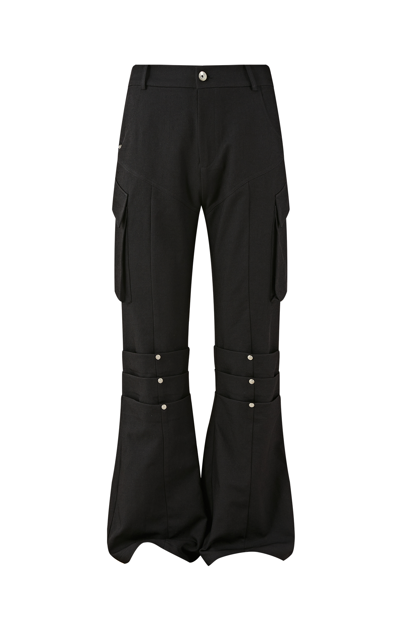 PASET Knee Paneled Flared Trousers-Pants-S / 27"-Free Shipping Leatheretro