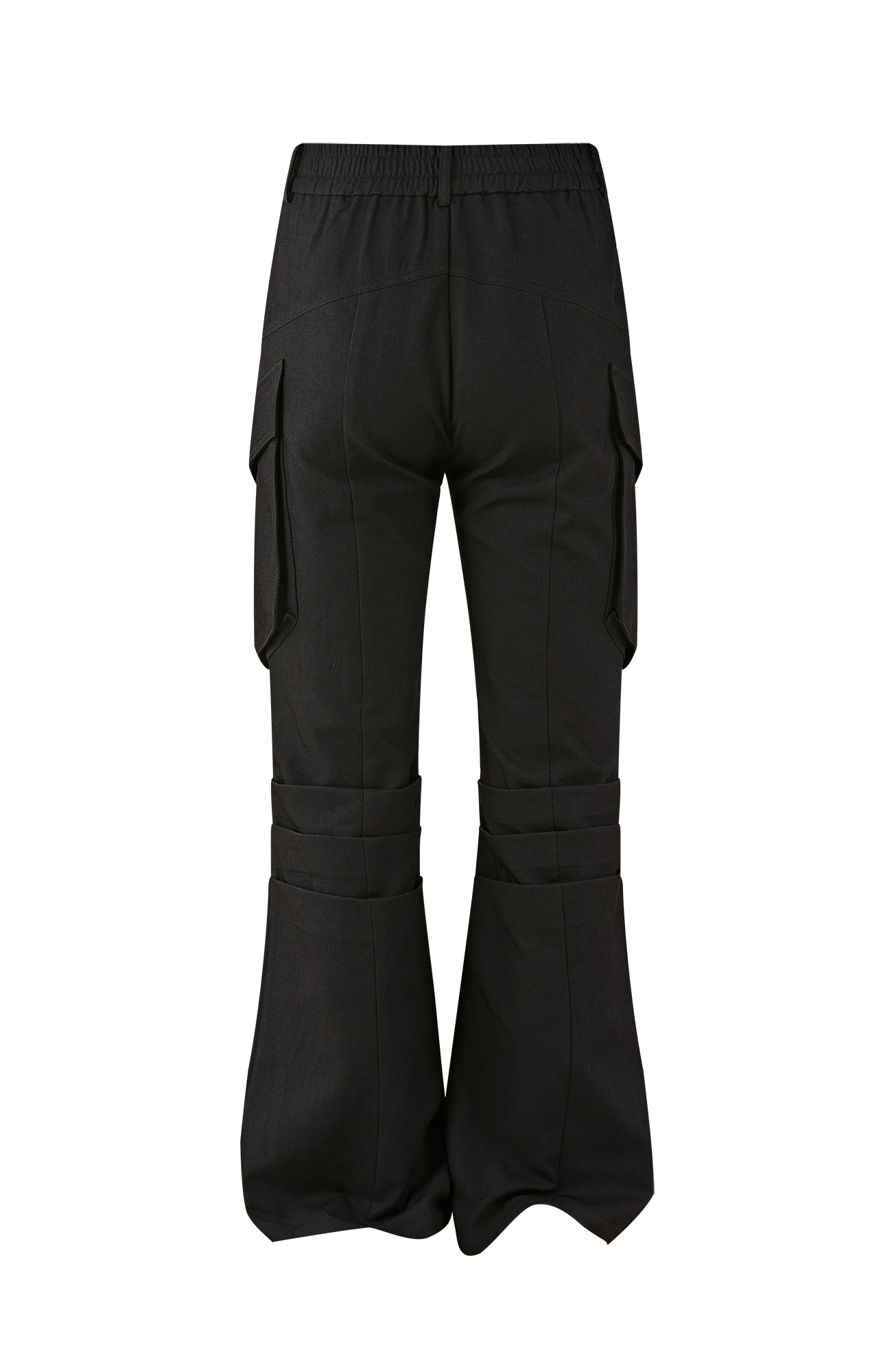 PASET Knee Paneled Flared Trousers-Pants-S / 27"-Free Shipping Leatheretro